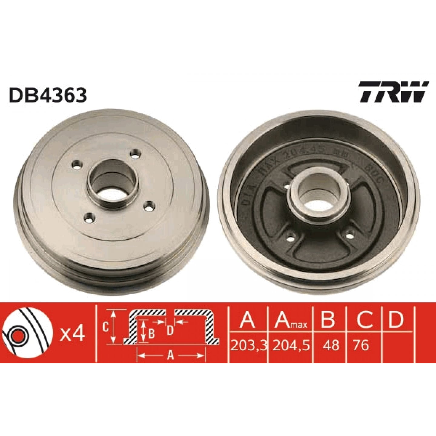 Bremstrommel TRW DB4363