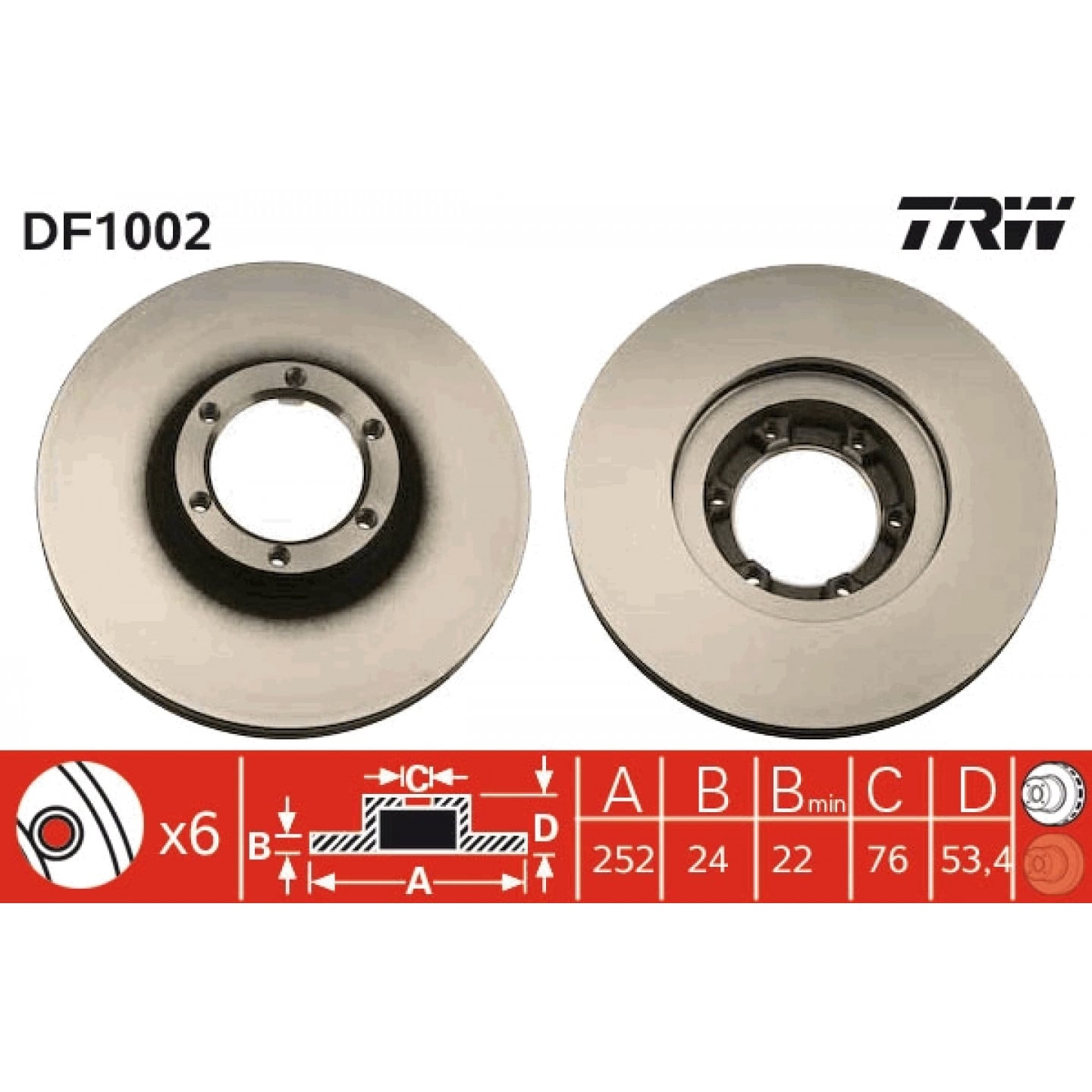 Disque de frein TRW DF1002