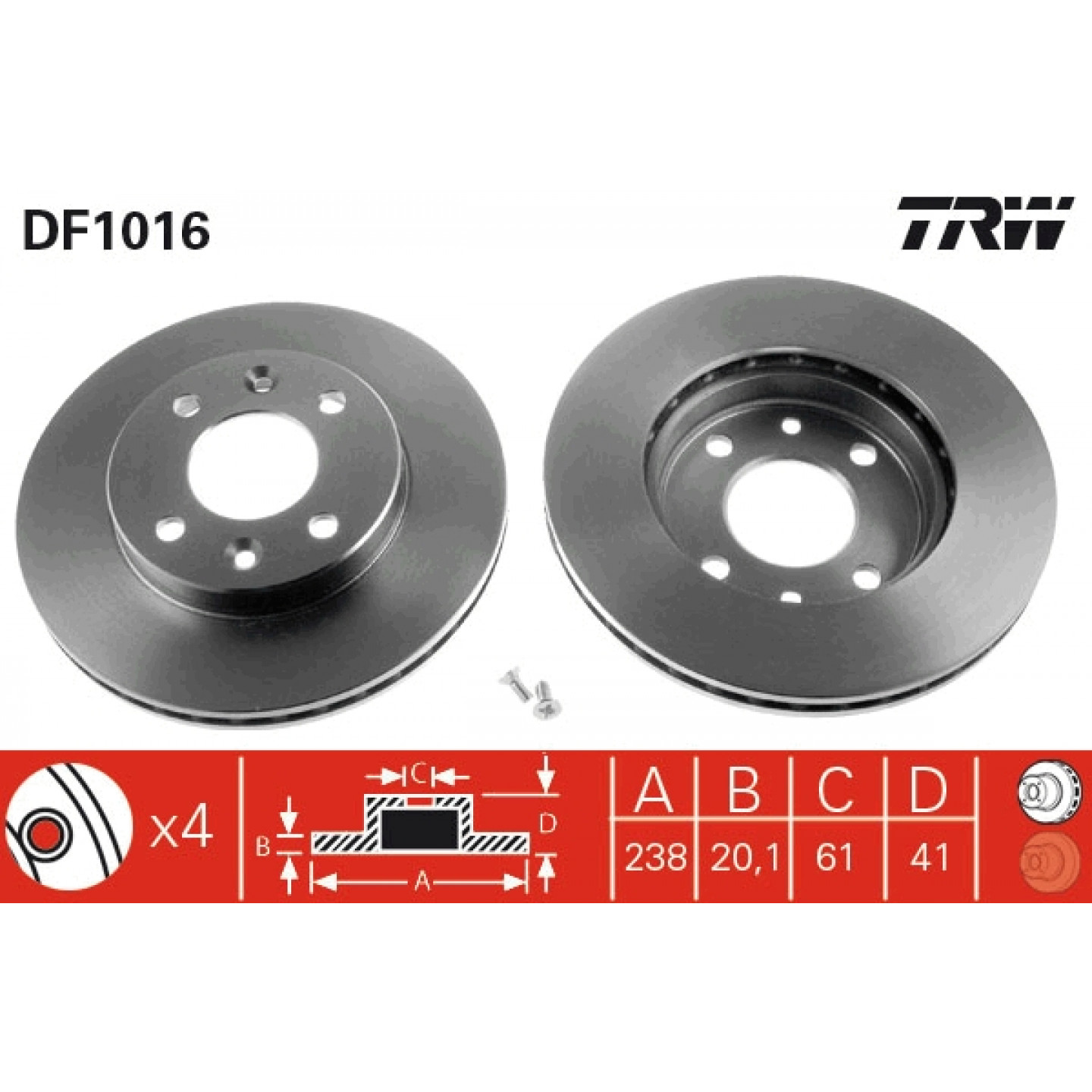 Bremseskive TRW DF1016