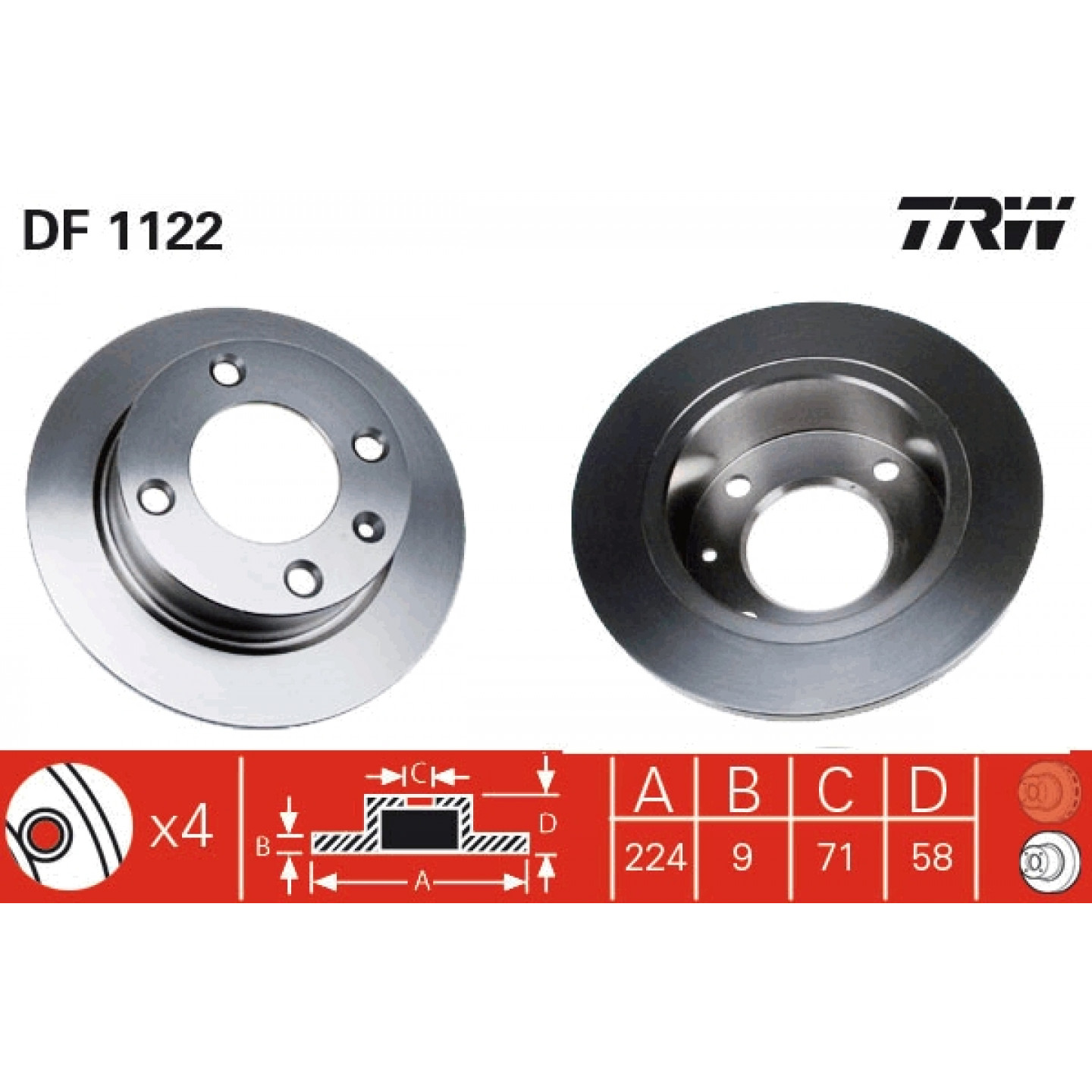 Bremsscheibe TRW DF1122