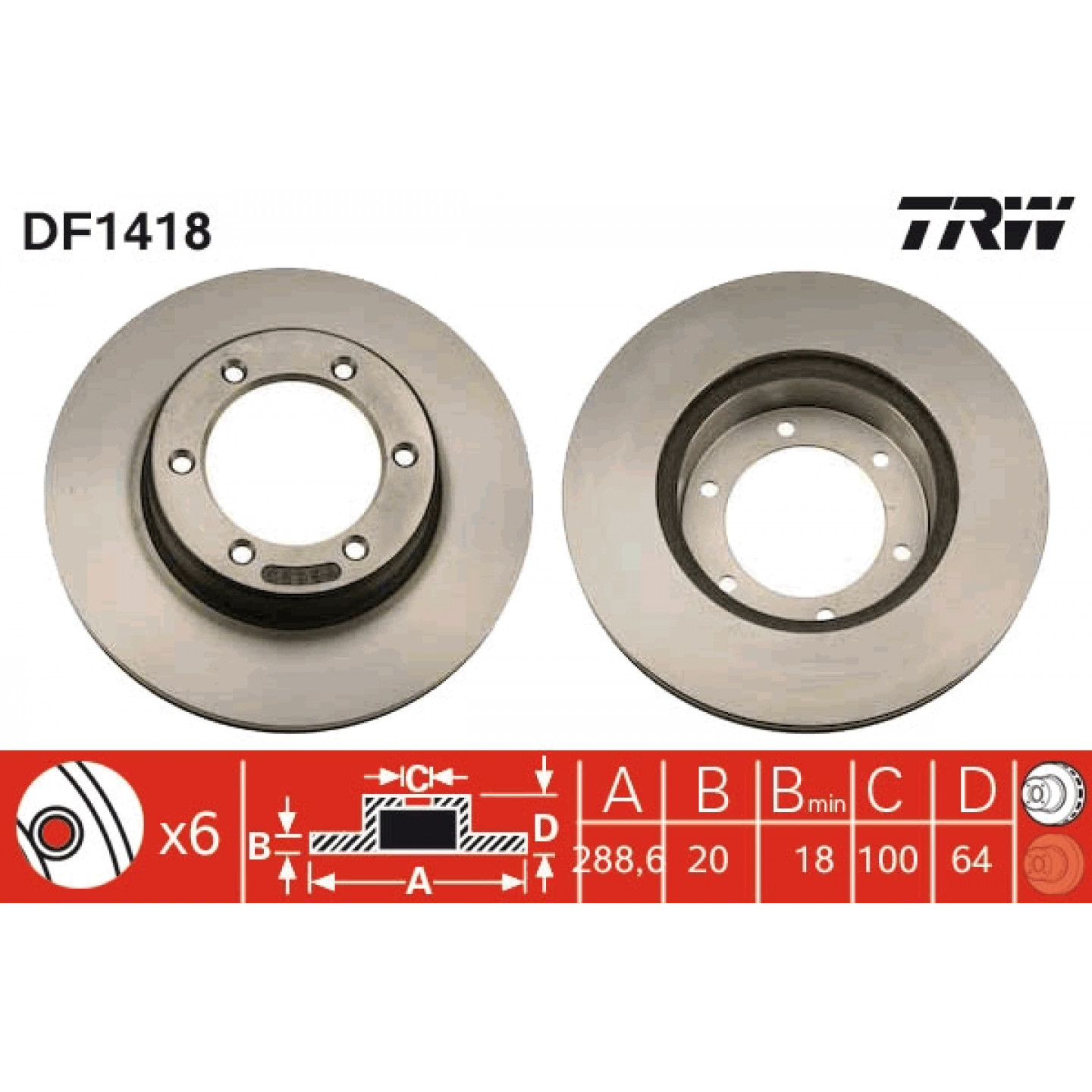 Brzdový kotouč TRW DF1418