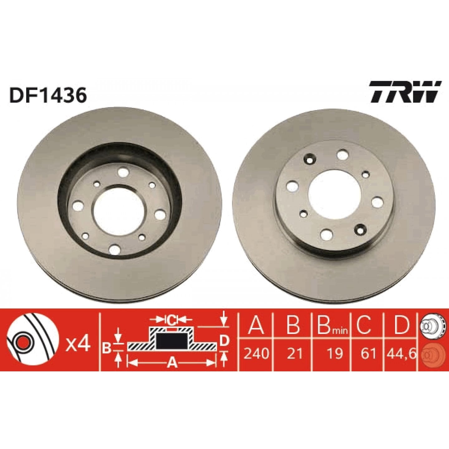 Brzdový kotouč TRW DF1436