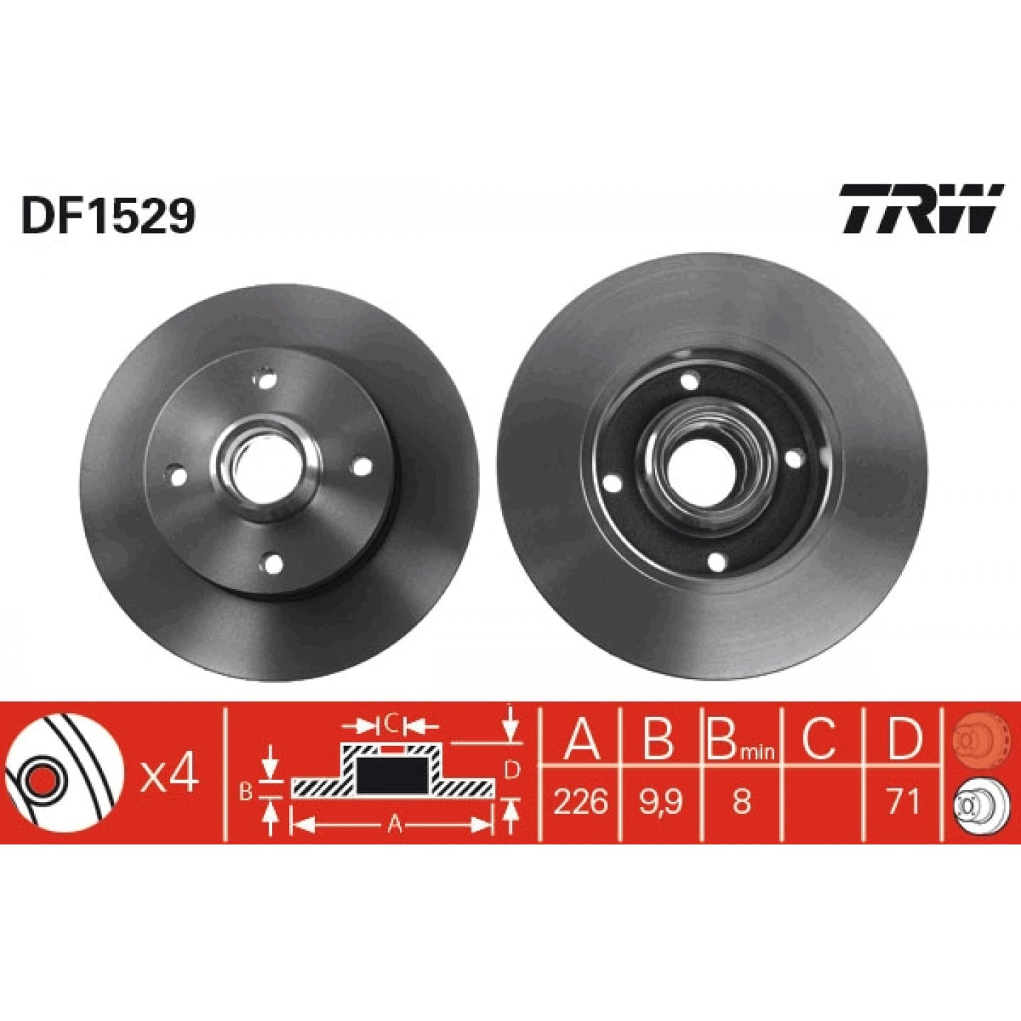 Disque de frein TRW DF1529