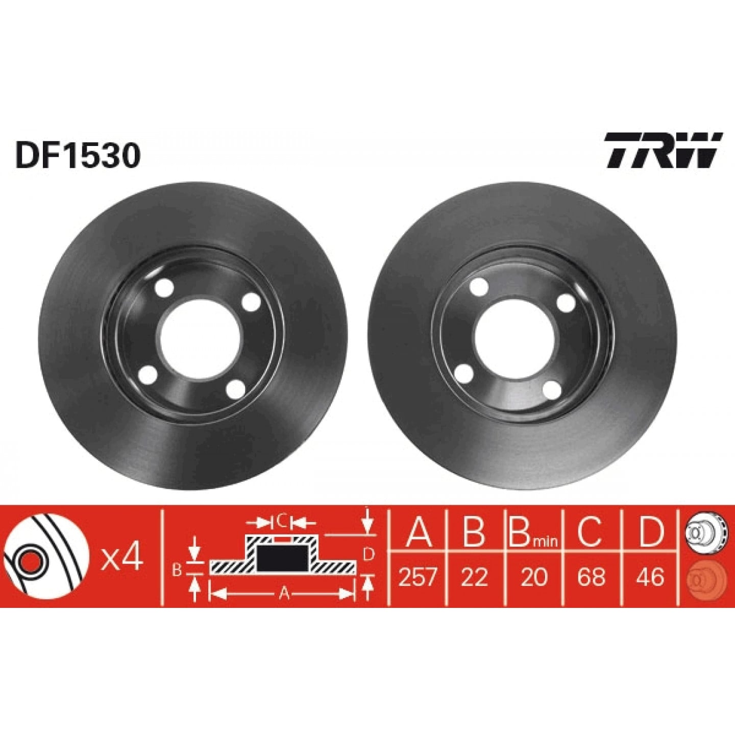 Brzdový kotouč TRW DF1530