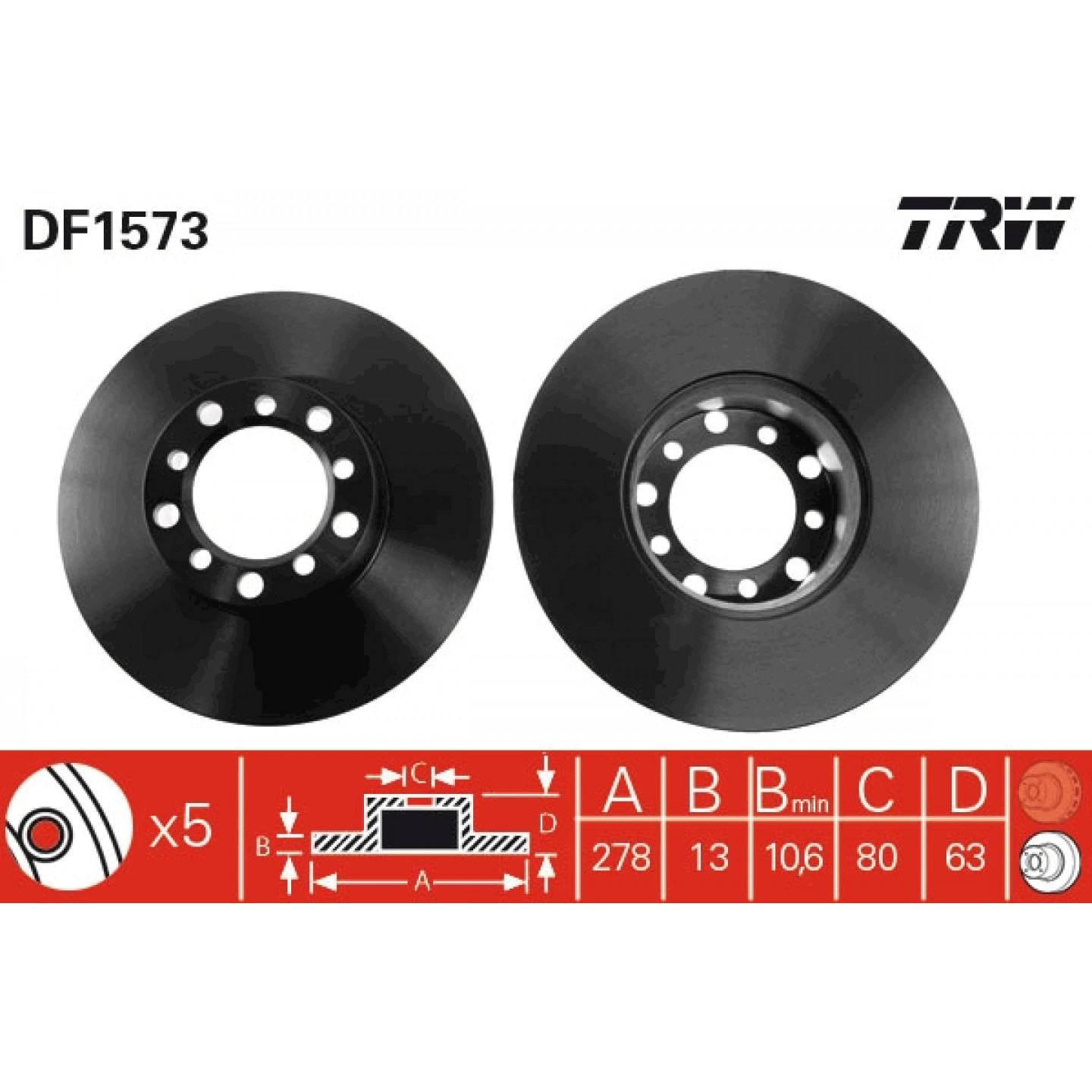 Bremseskive TRW DF1573