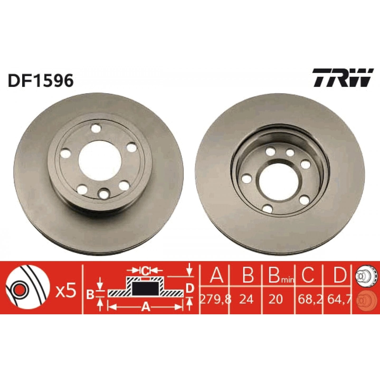 Brzdový kotouč TRW DF1596