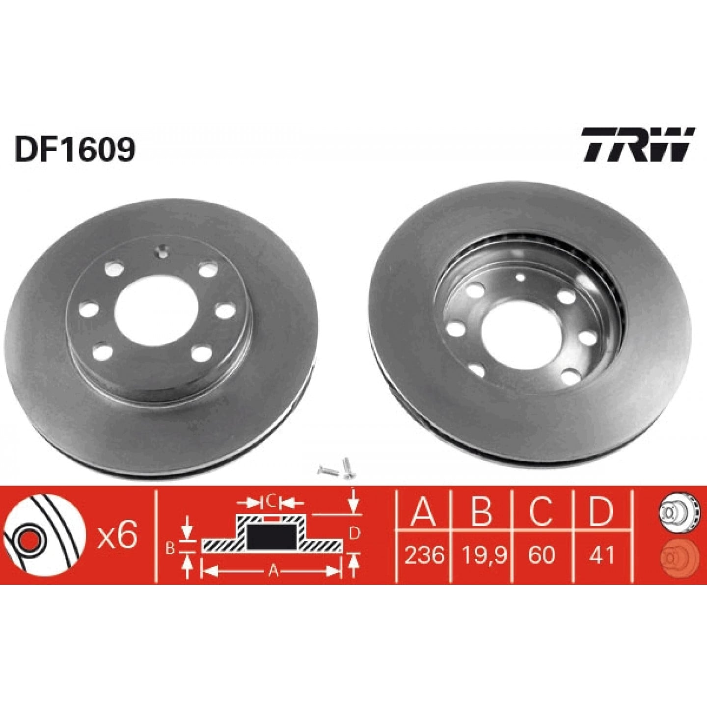 Disco de travão TRW DF1609