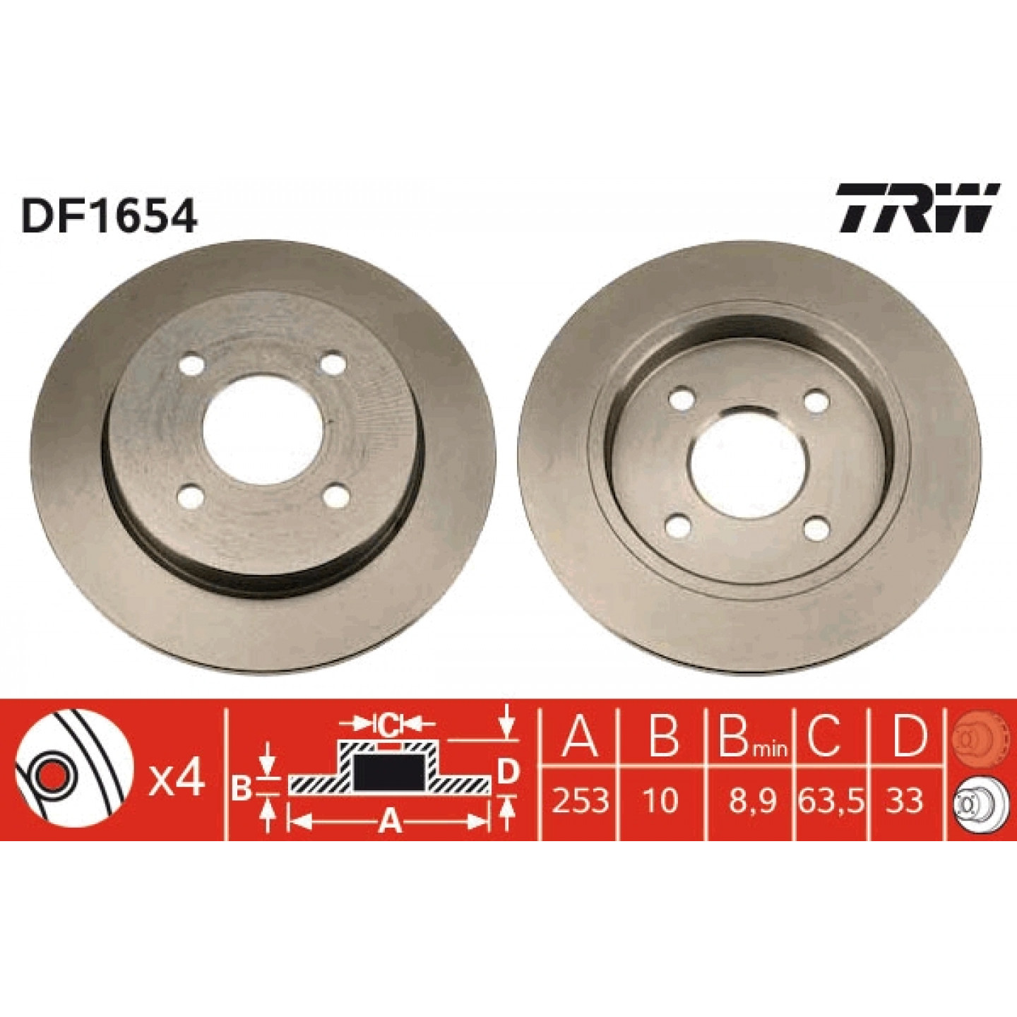 Bremsscheibe TRW DF1654