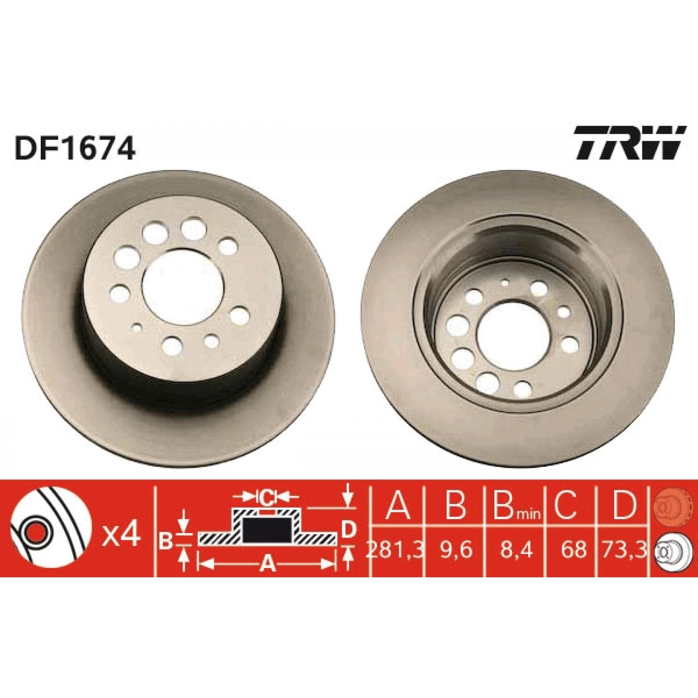 Bremsscheibe TRW DF1674