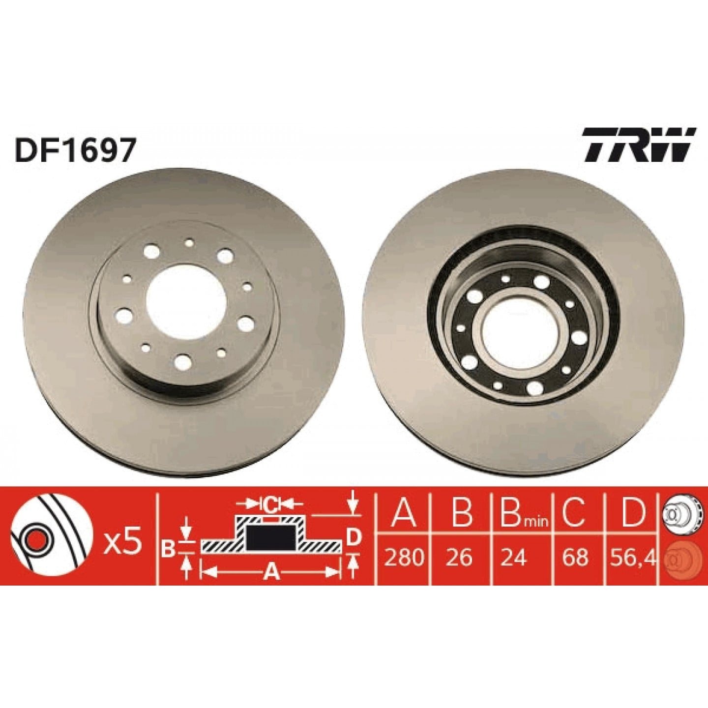Bremsscheibe TRW DF1697