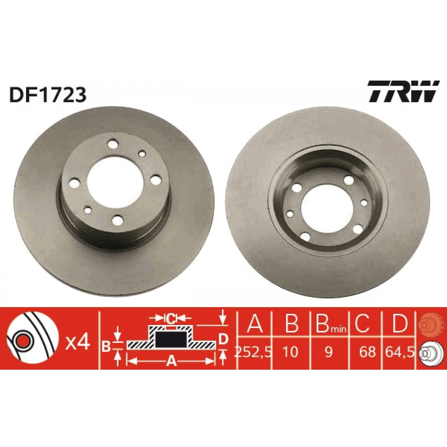 Remschijf TRW DF1723