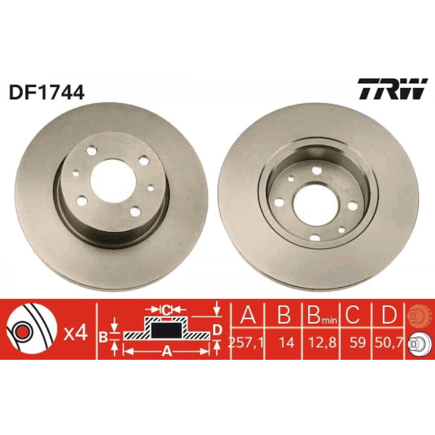 Tarcza hamulcowa TRW DF1744