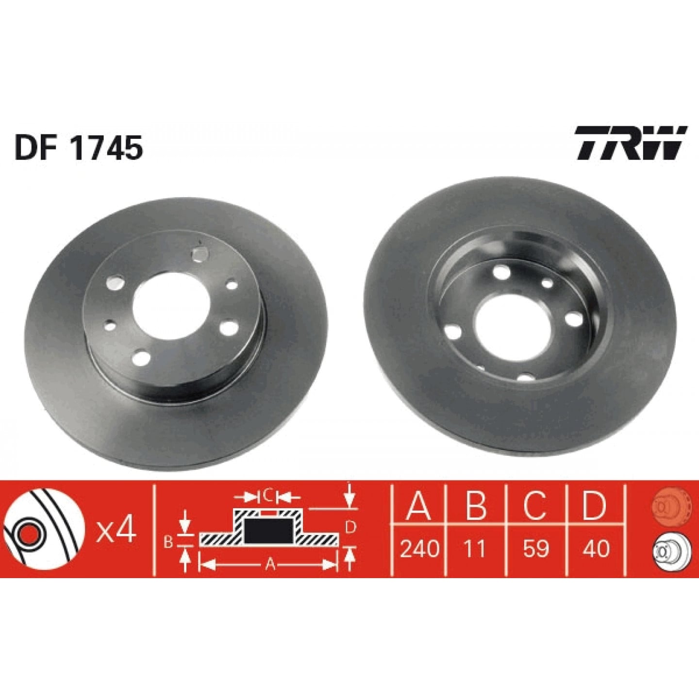 Bremsscheibe TRW DF1745
