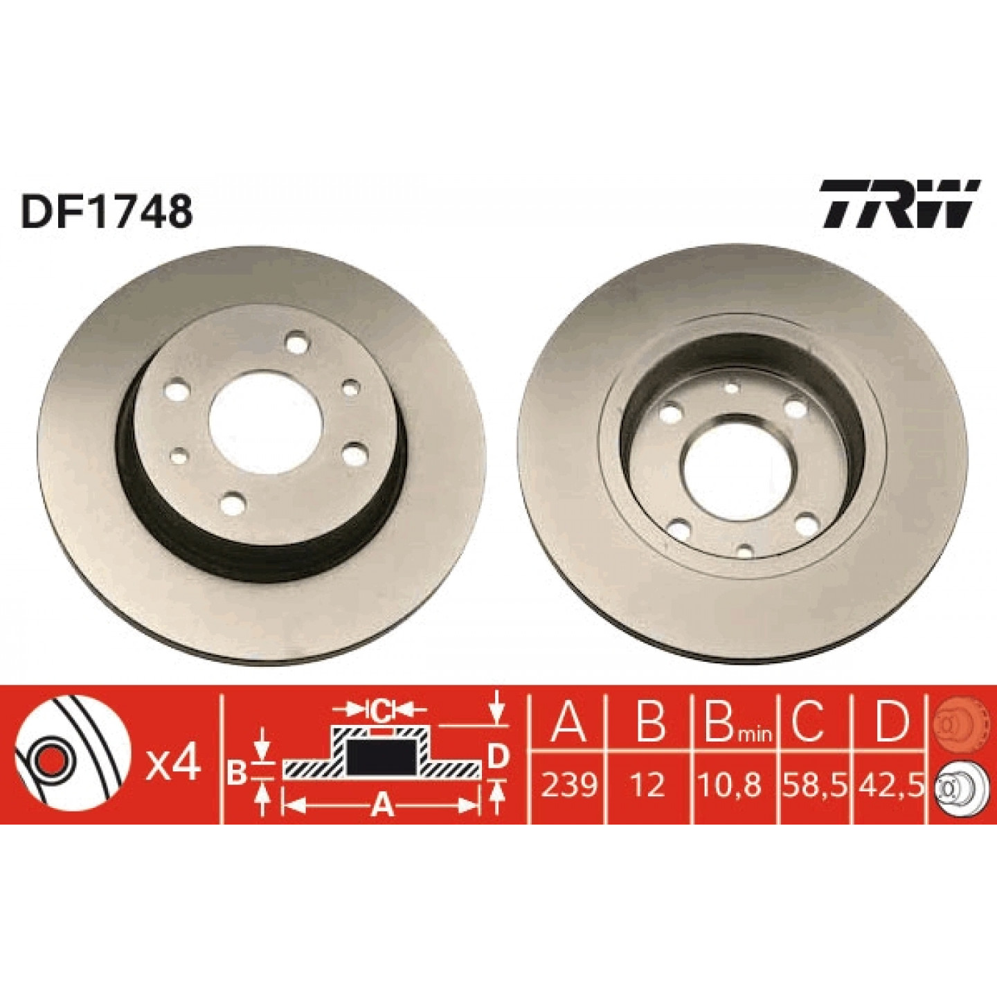 Bremsscheibe TRW DF1748