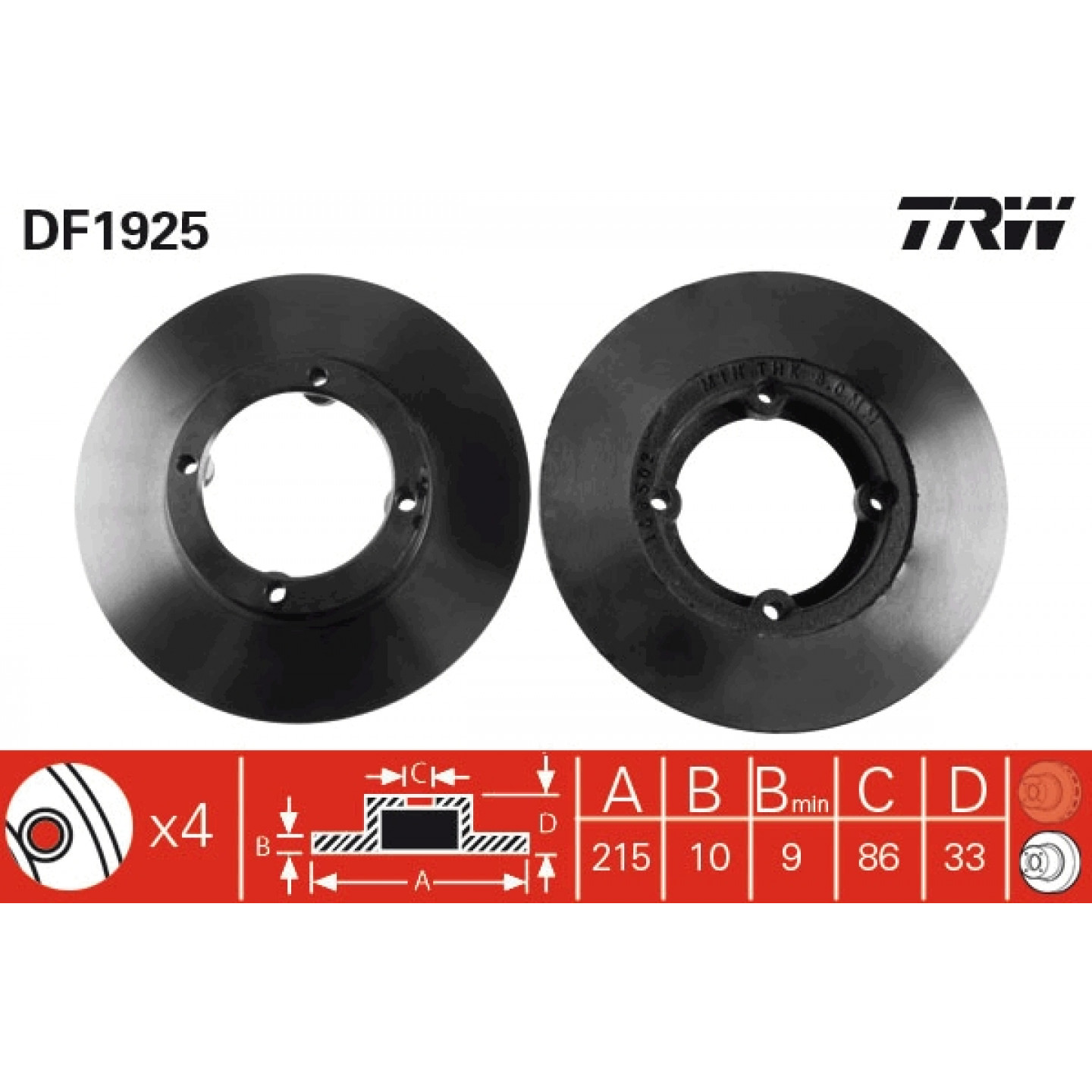 Bremsscheibe TRW DF1925