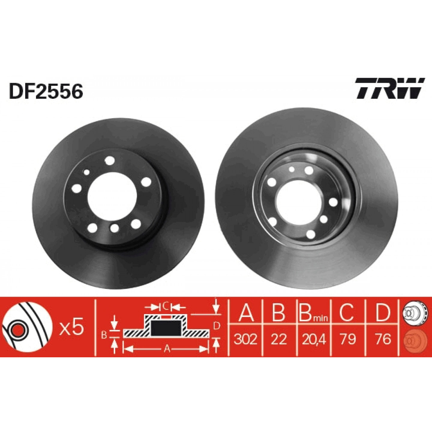 Remschijf TRW DF2556