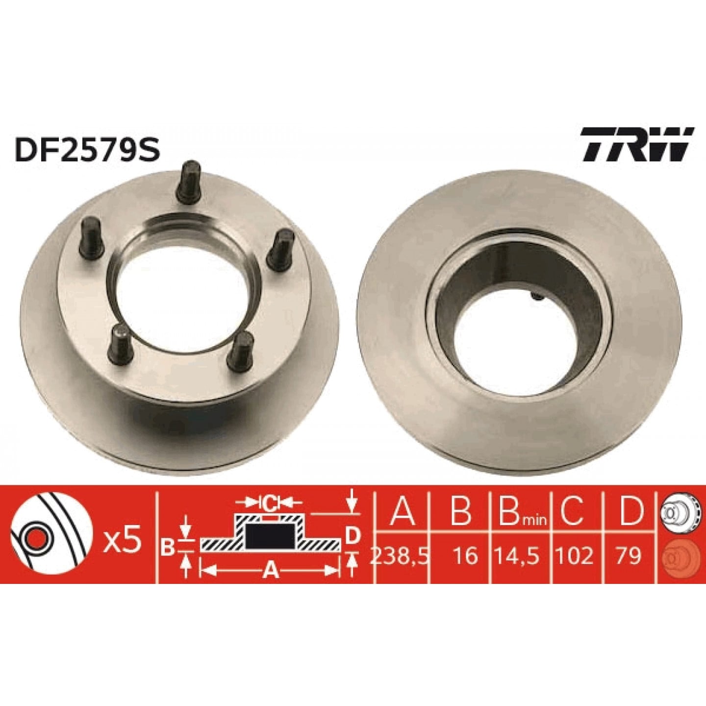 Brzdový kotouč TRW DF2579S