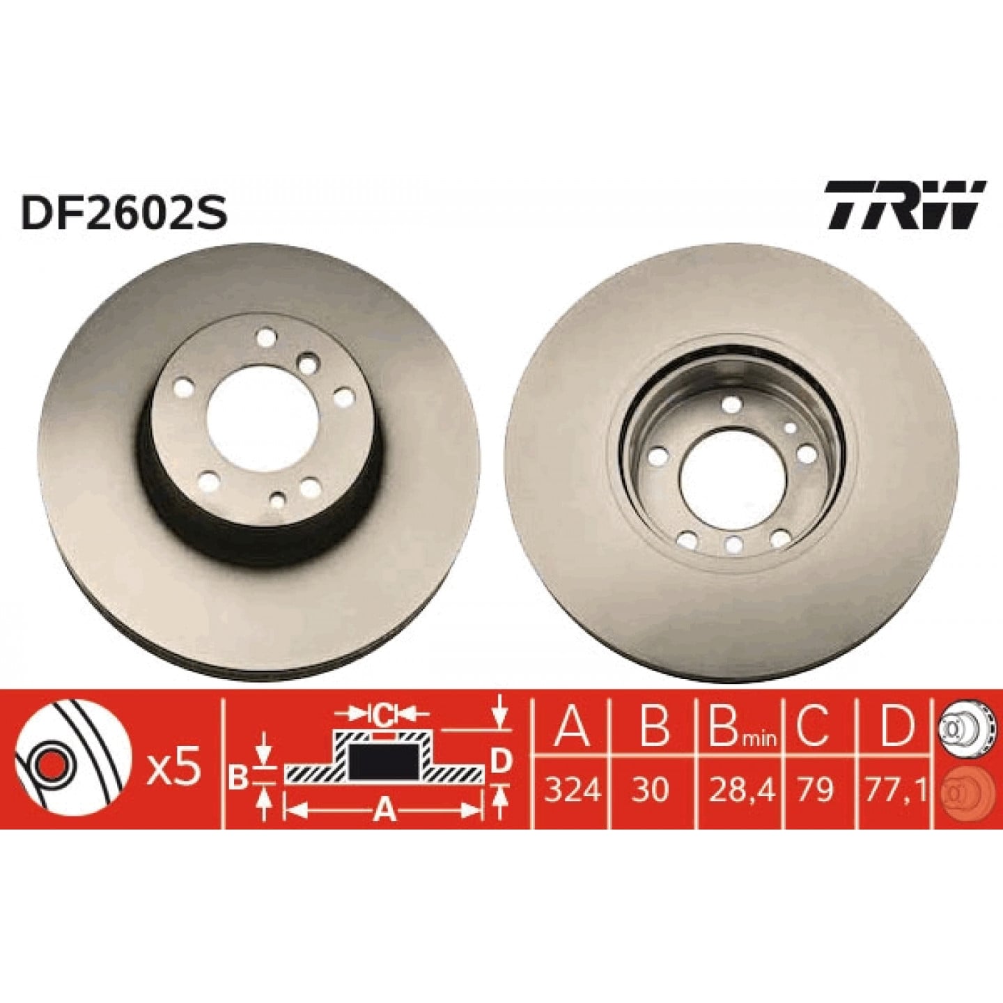 Bremsscheibe TRW DF2602S