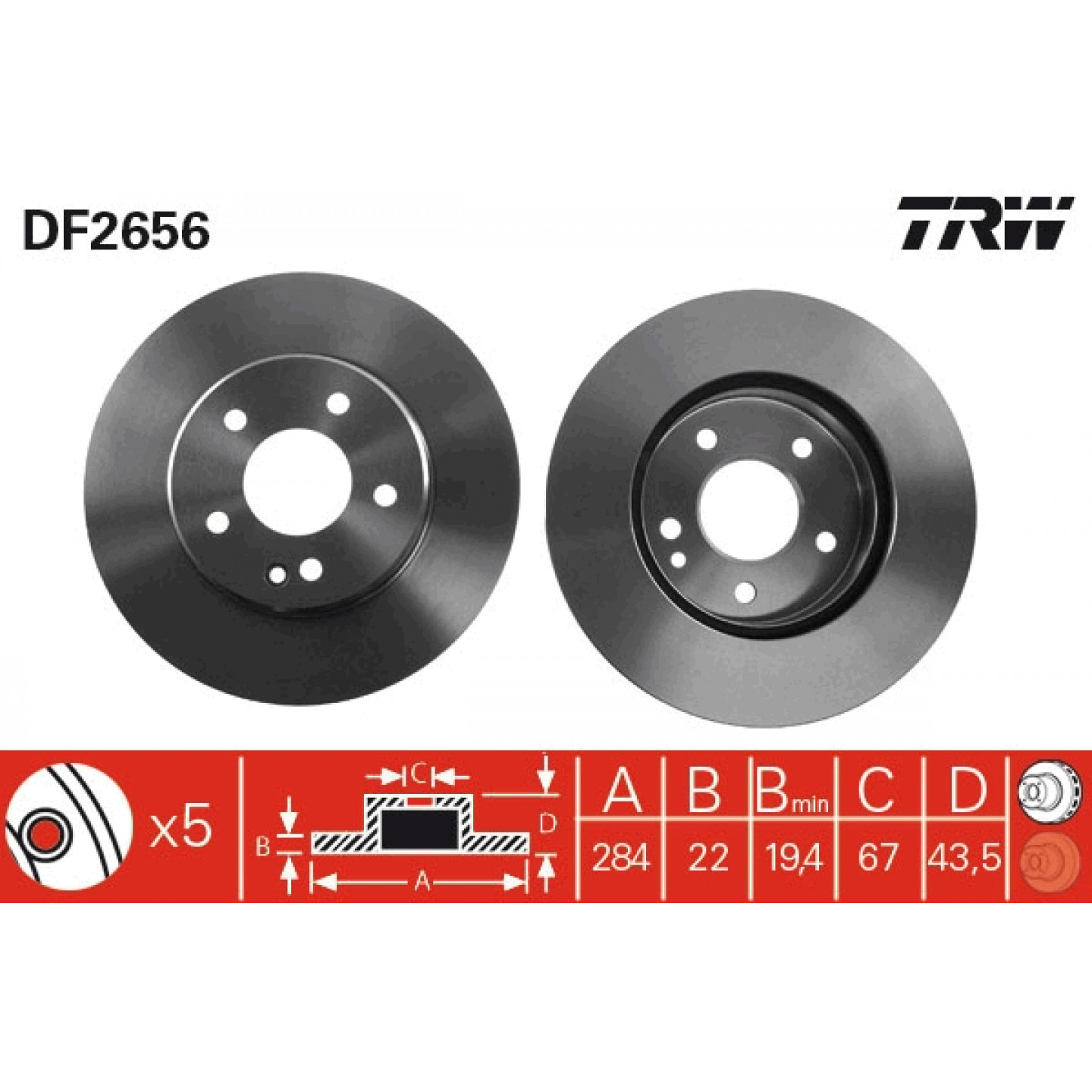 Bremseskive TRW DF2656