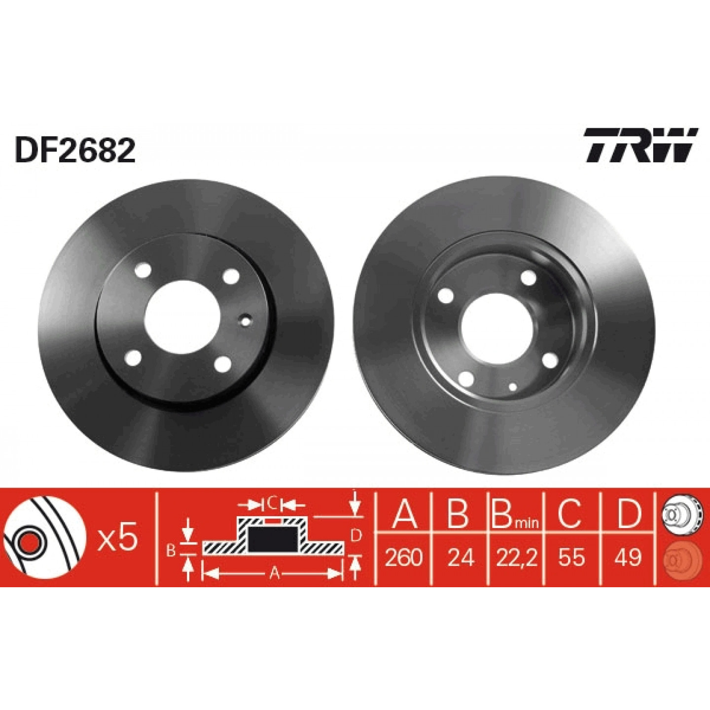 Remschijf TRW DF2682
