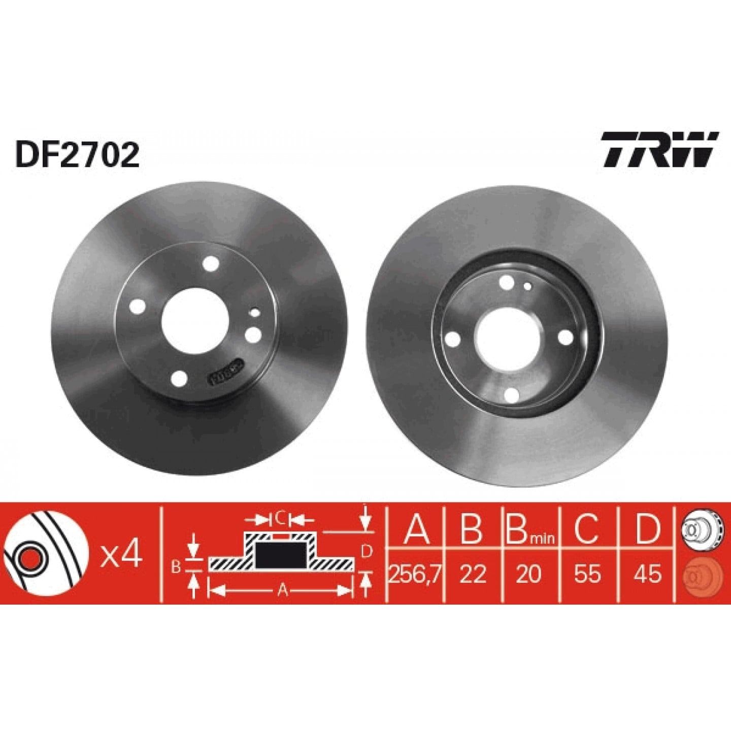 Bremseskive TRW DF2702