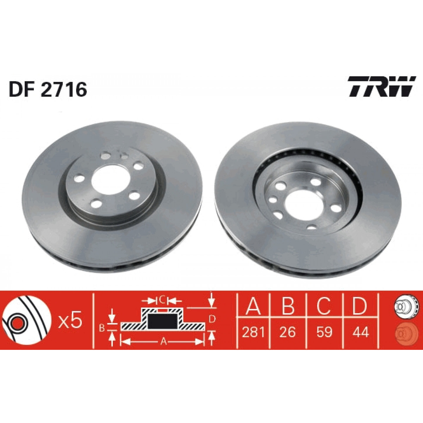 Remschijf TRW DF2716