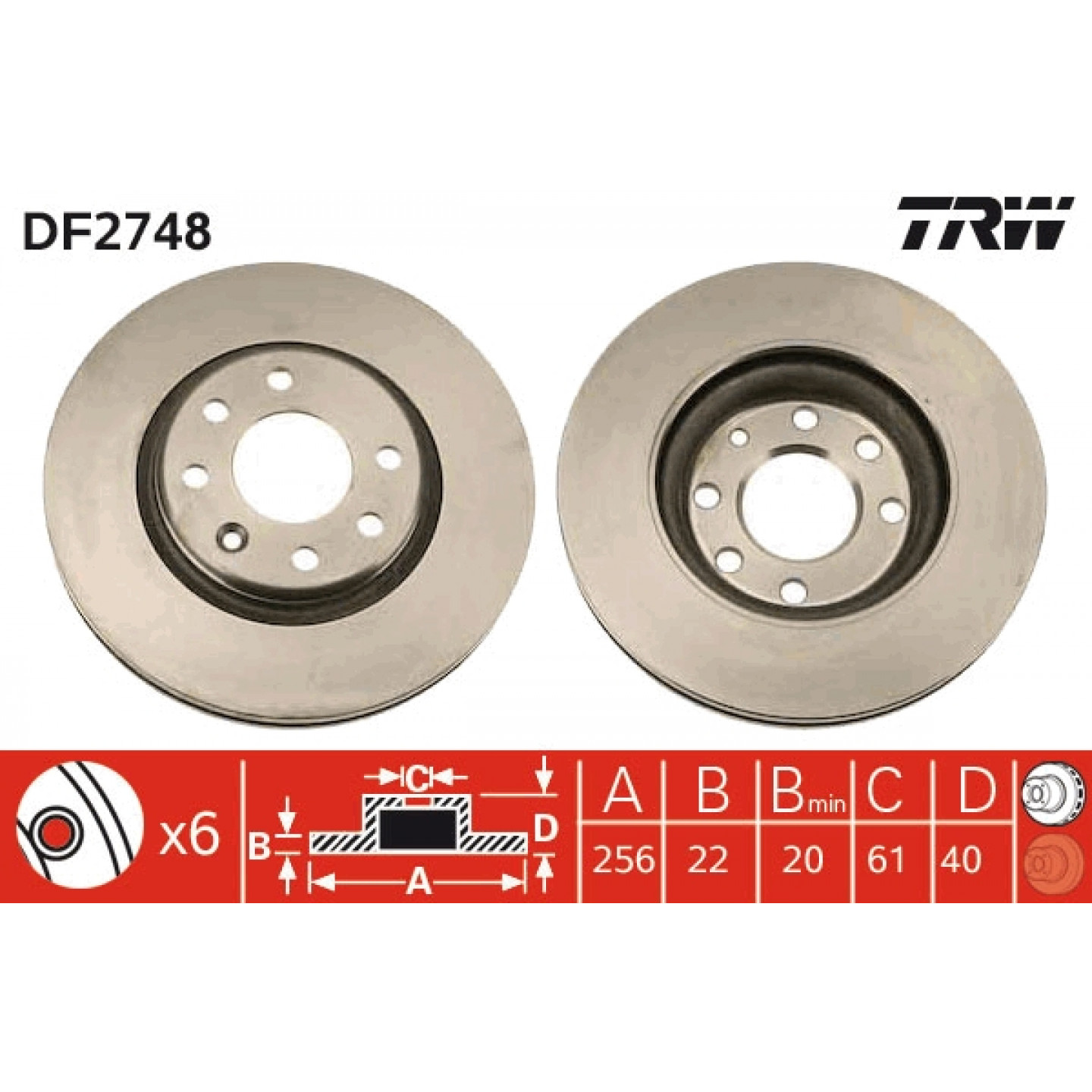 Bremseskive TRW DF2748