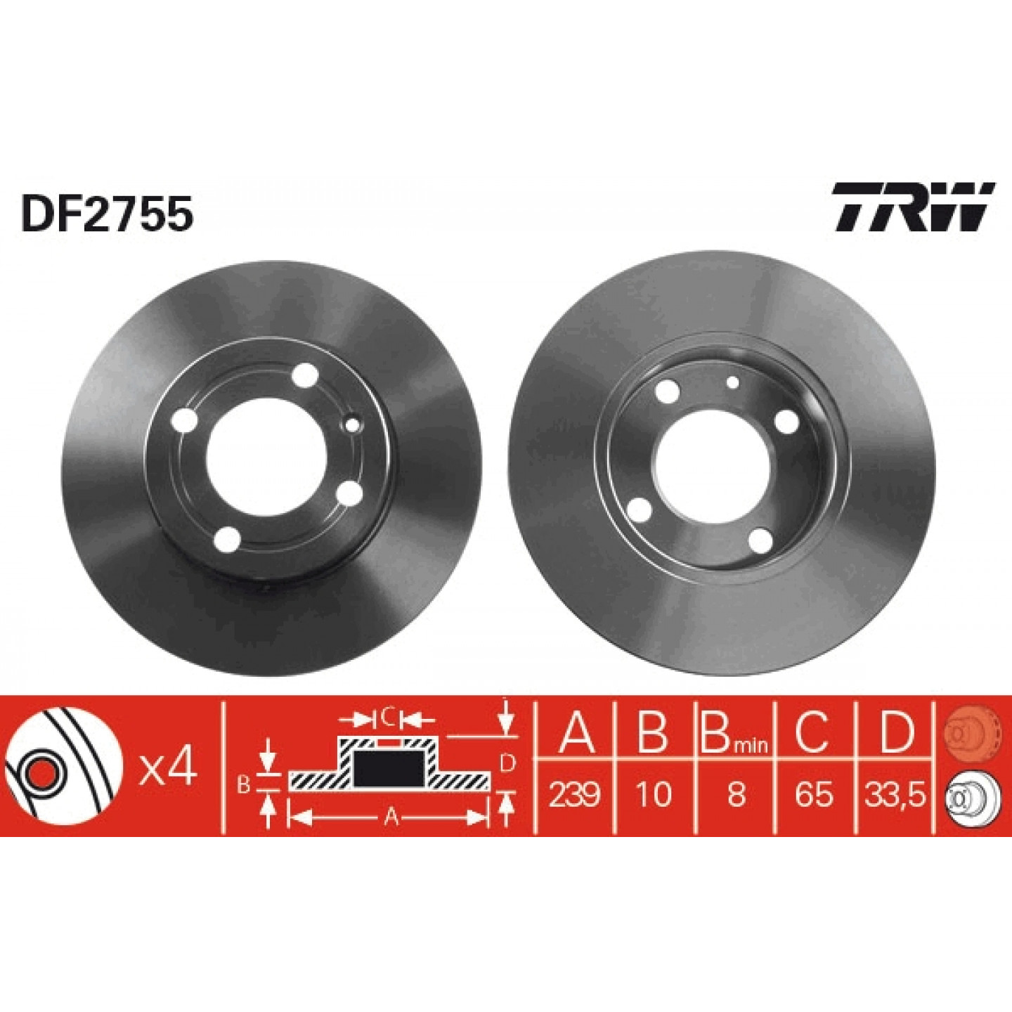 Bremsscheibe TRW DF2755
