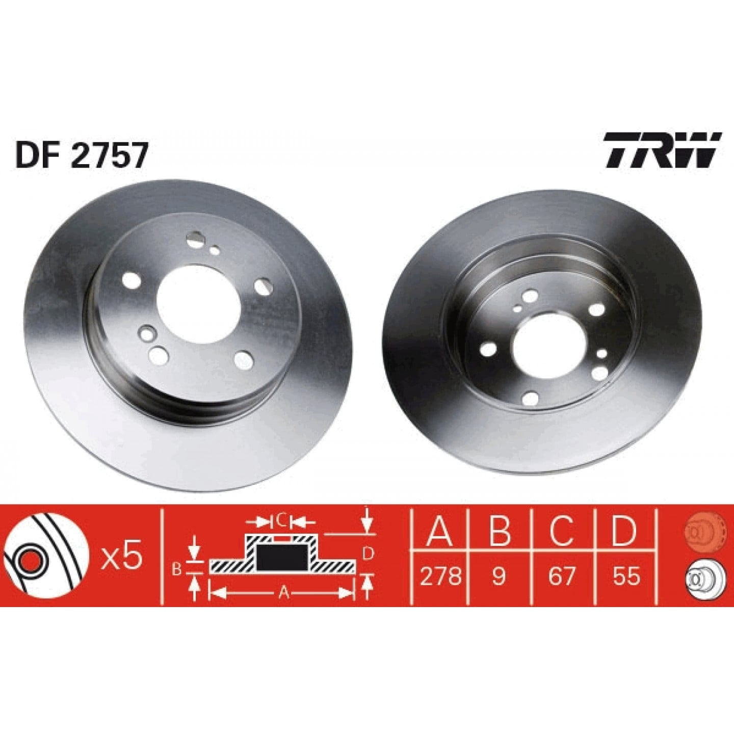 Bremseskive TRW DF2757