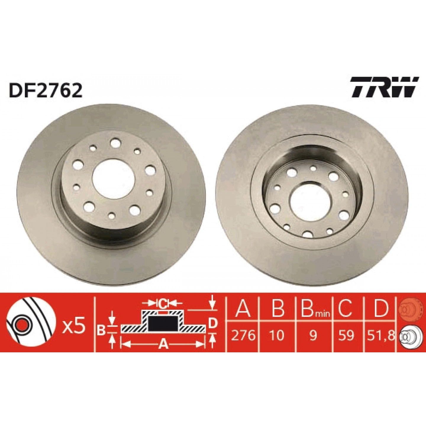 Bremseskive TRW DF2762