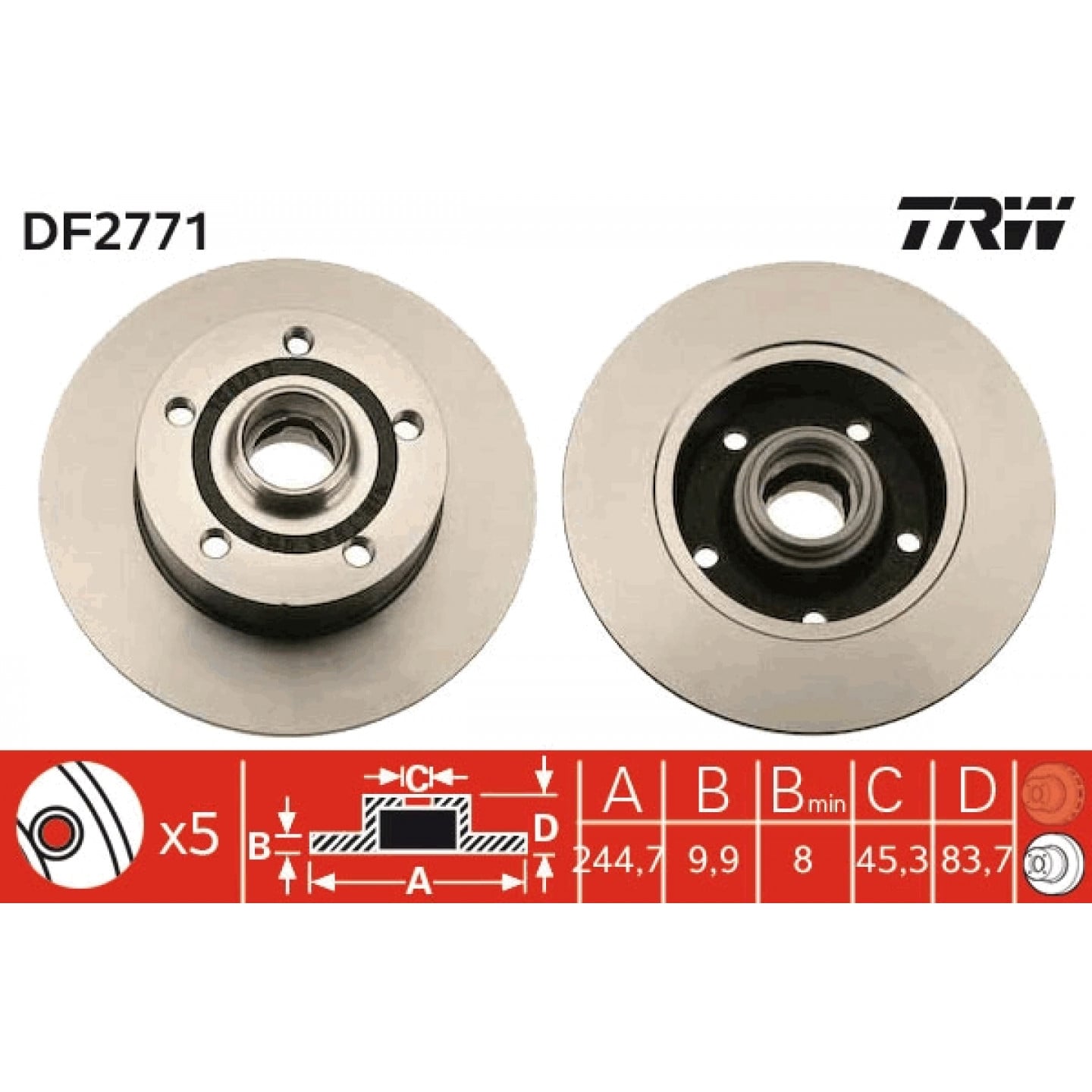Remschijf TRW DF2771