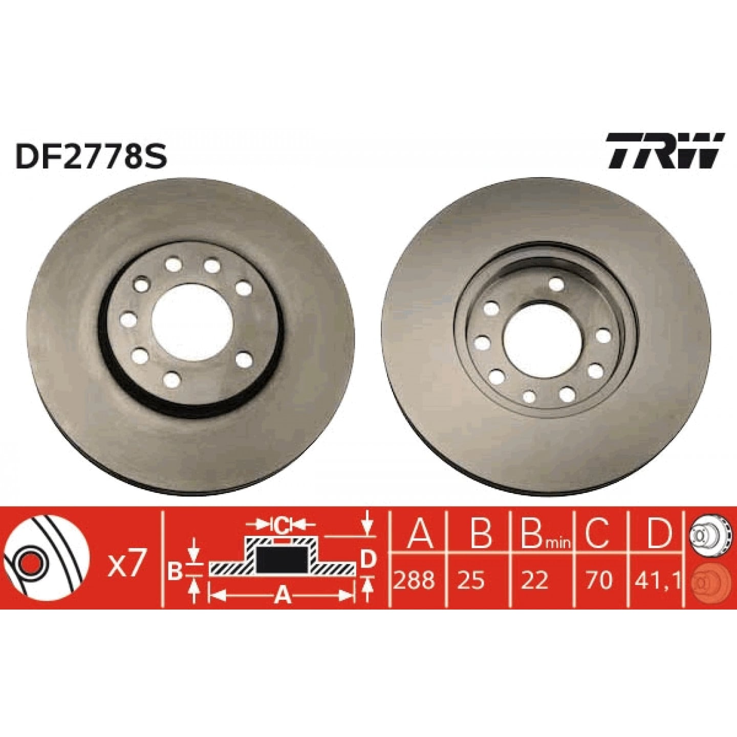 Bremseskive TRW DF2778S