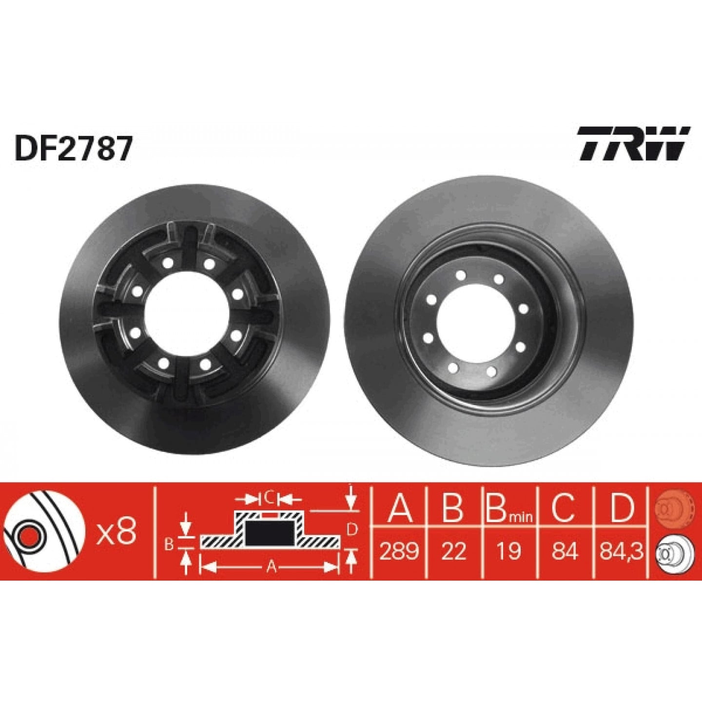 Brzdový kotouč TRW DF2787