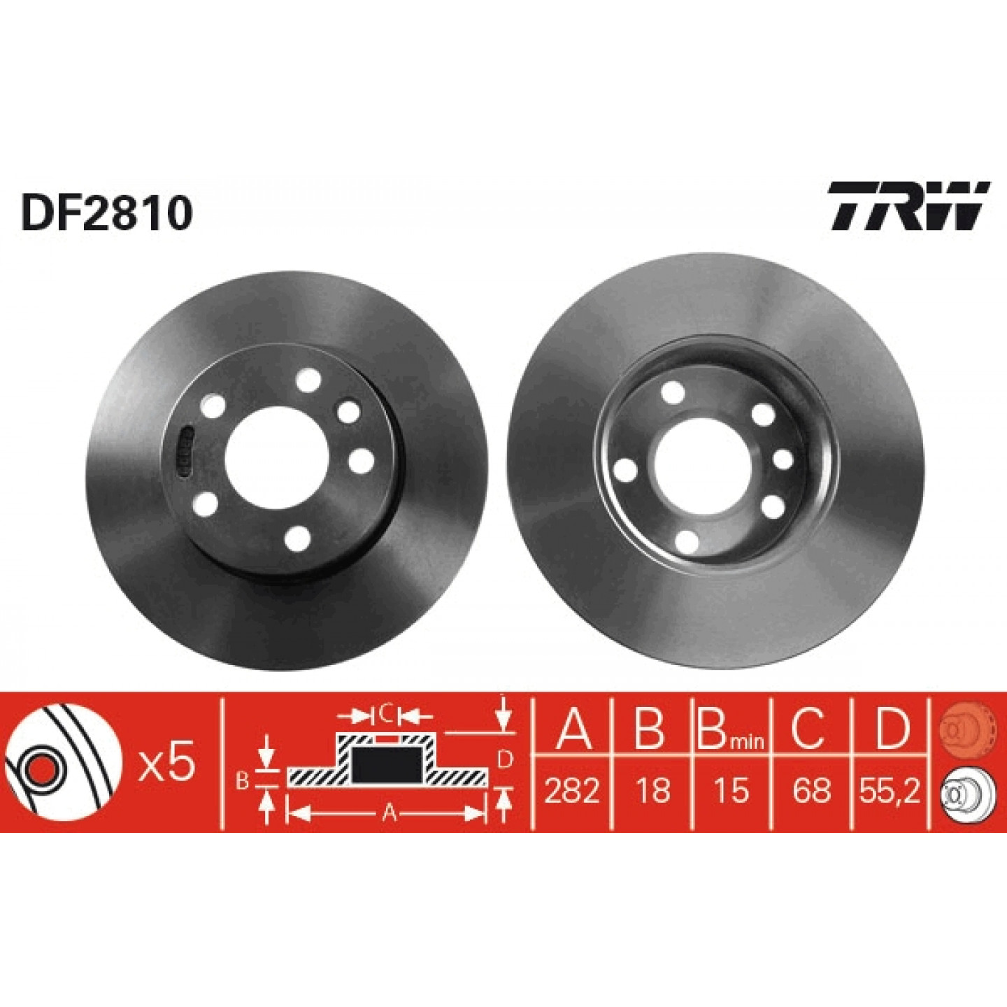 Brzdový kotouč TRW DF2810