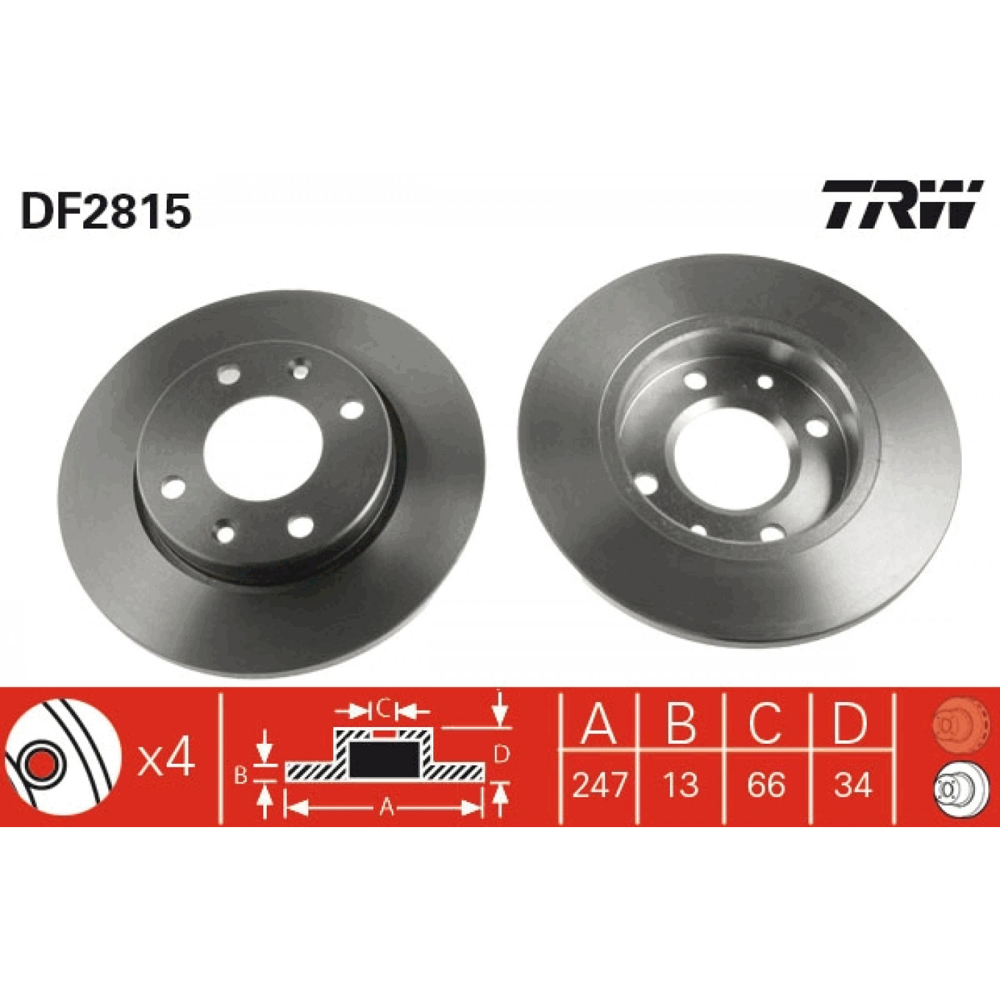 Remschijf TRW DF2815