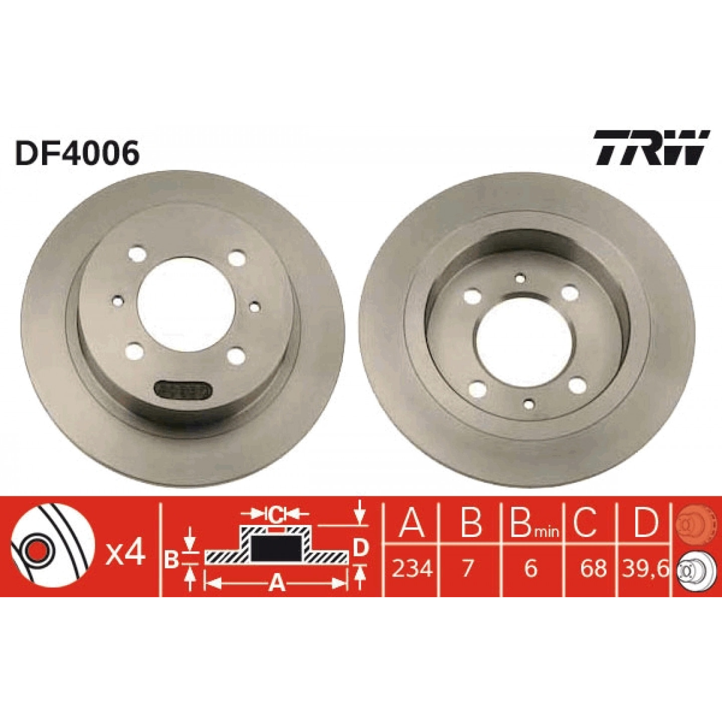 Bremsscheibe TRW DF4006