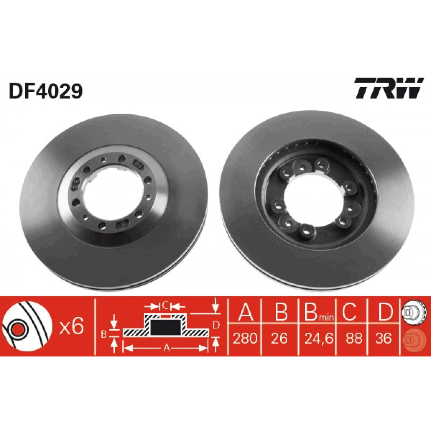 Bremsscheibe TRW DF4029