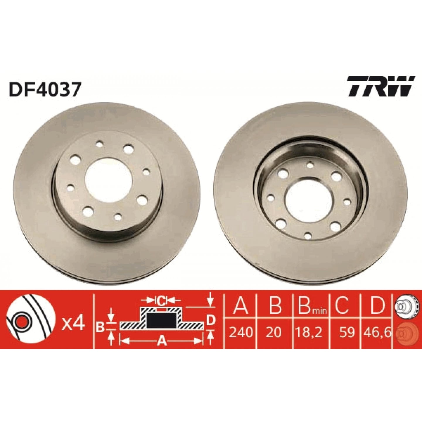 Trw Discofreno Df4037