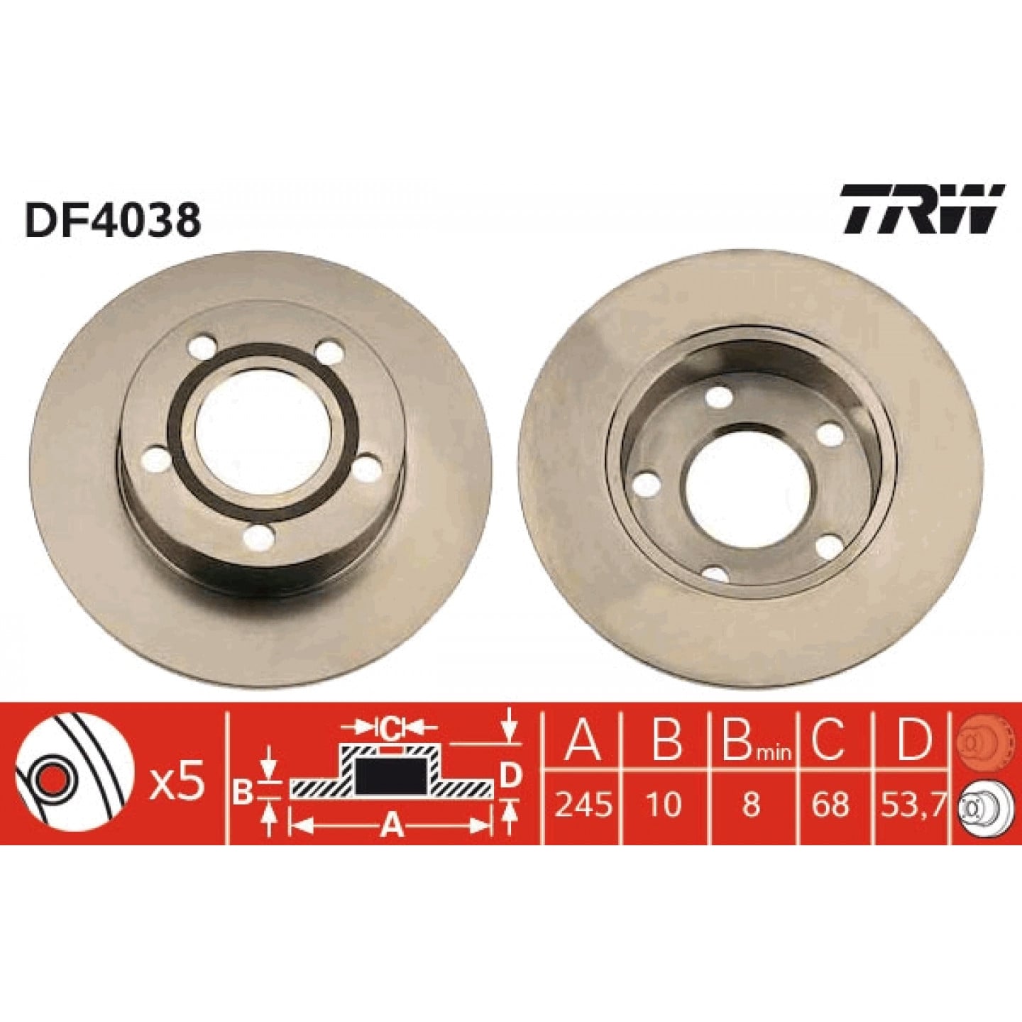 Brzdový kotouč TRW DF4038