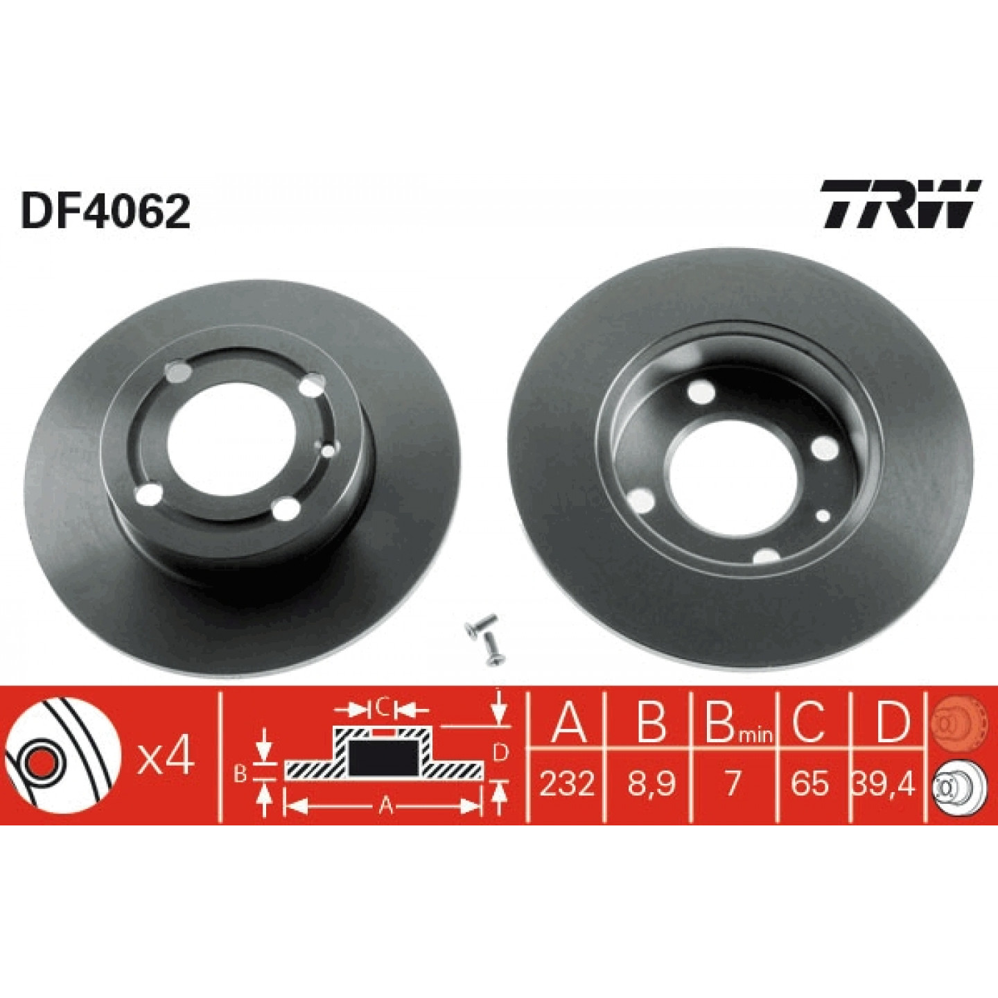 Disco de travão TRW DF4062