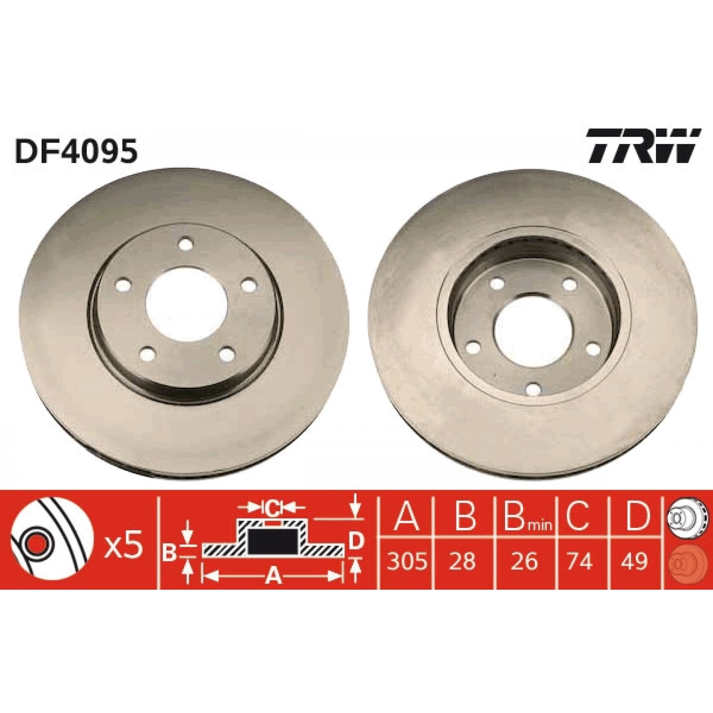 Bremseskive TRW DF4095
