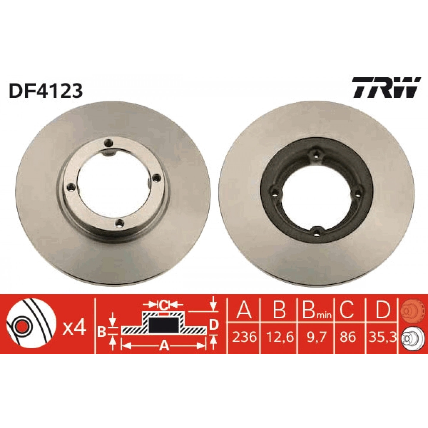 Brzdový kotouč TRW DF4123