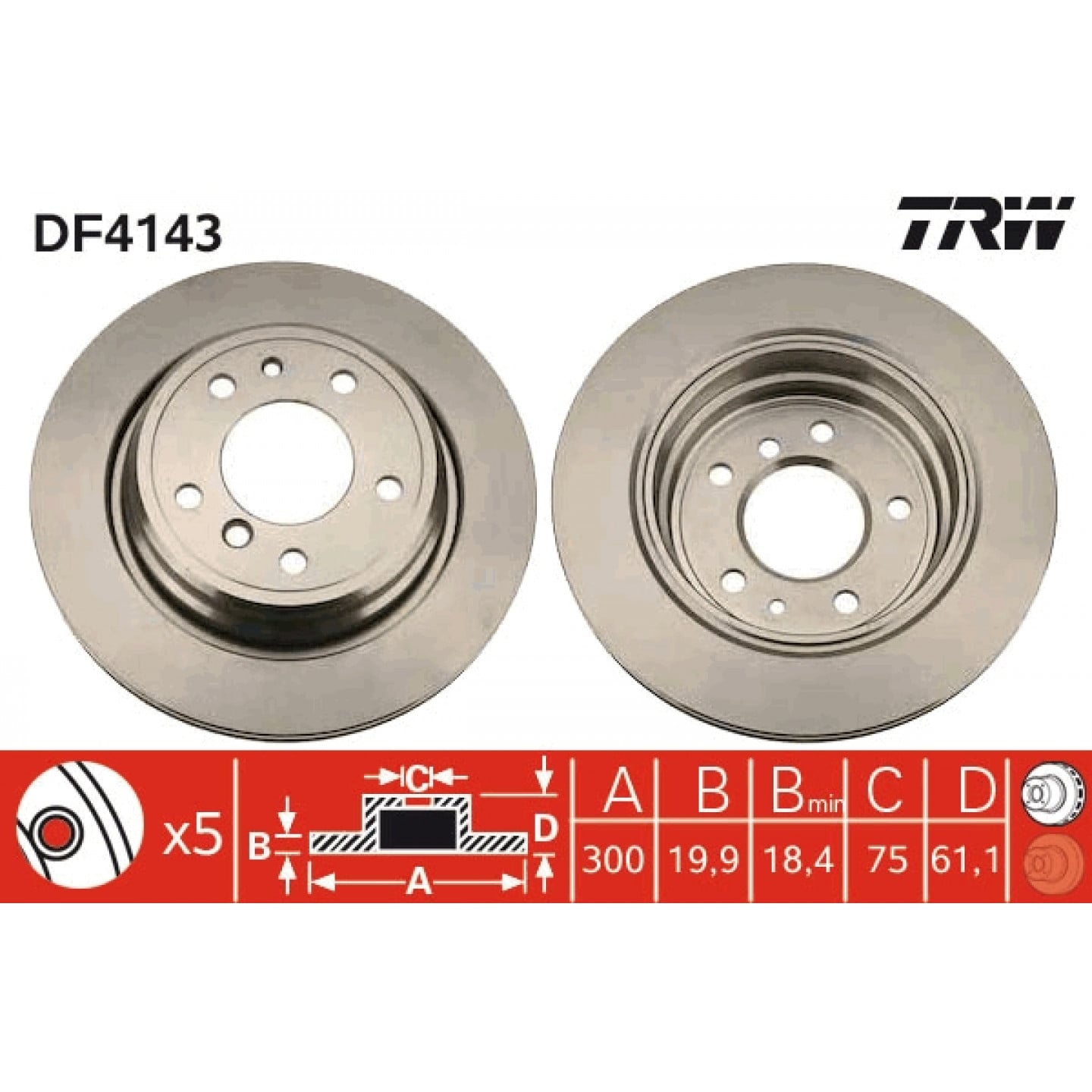 Remschijf TRW DF4143