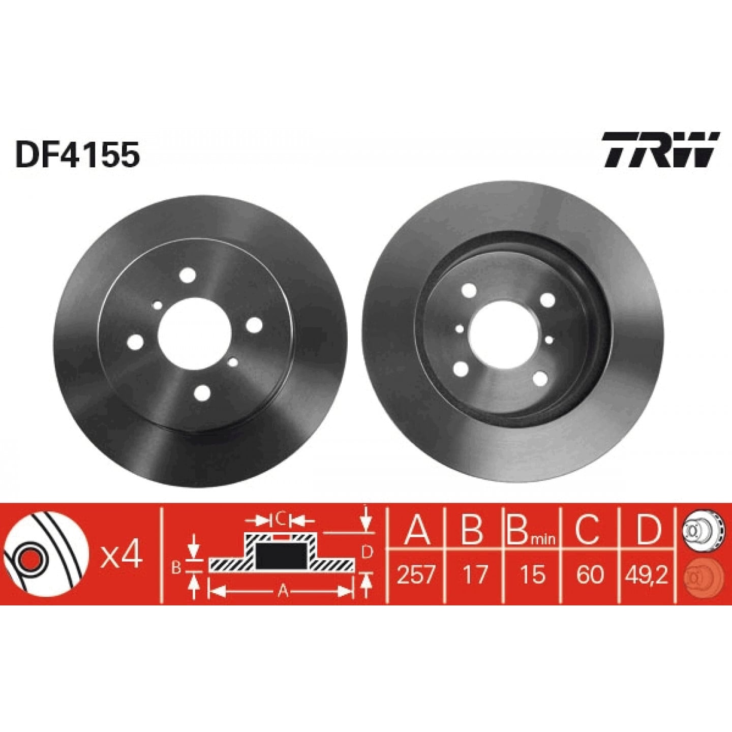 Remschijf TRW DF4155