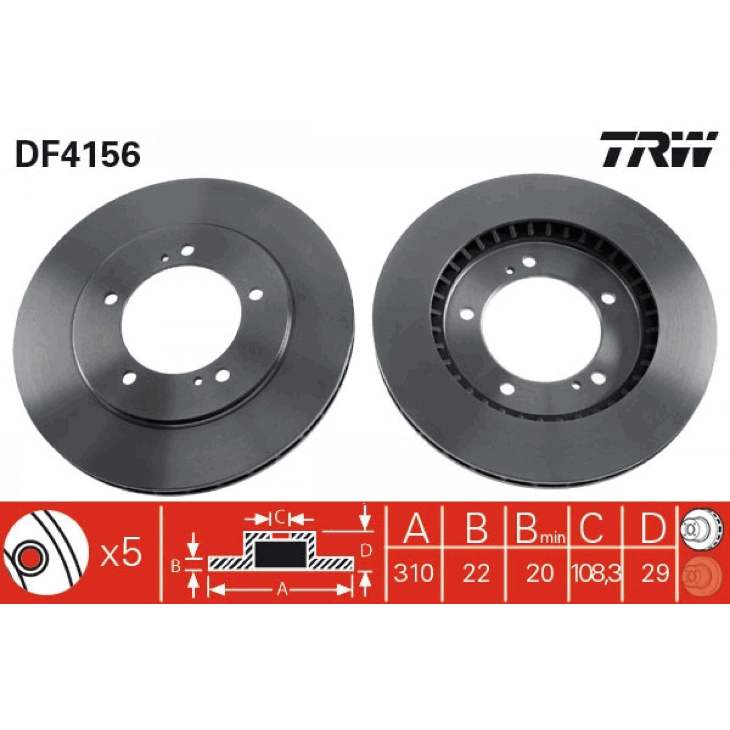 Brzdový kotouč TRW DF4156
