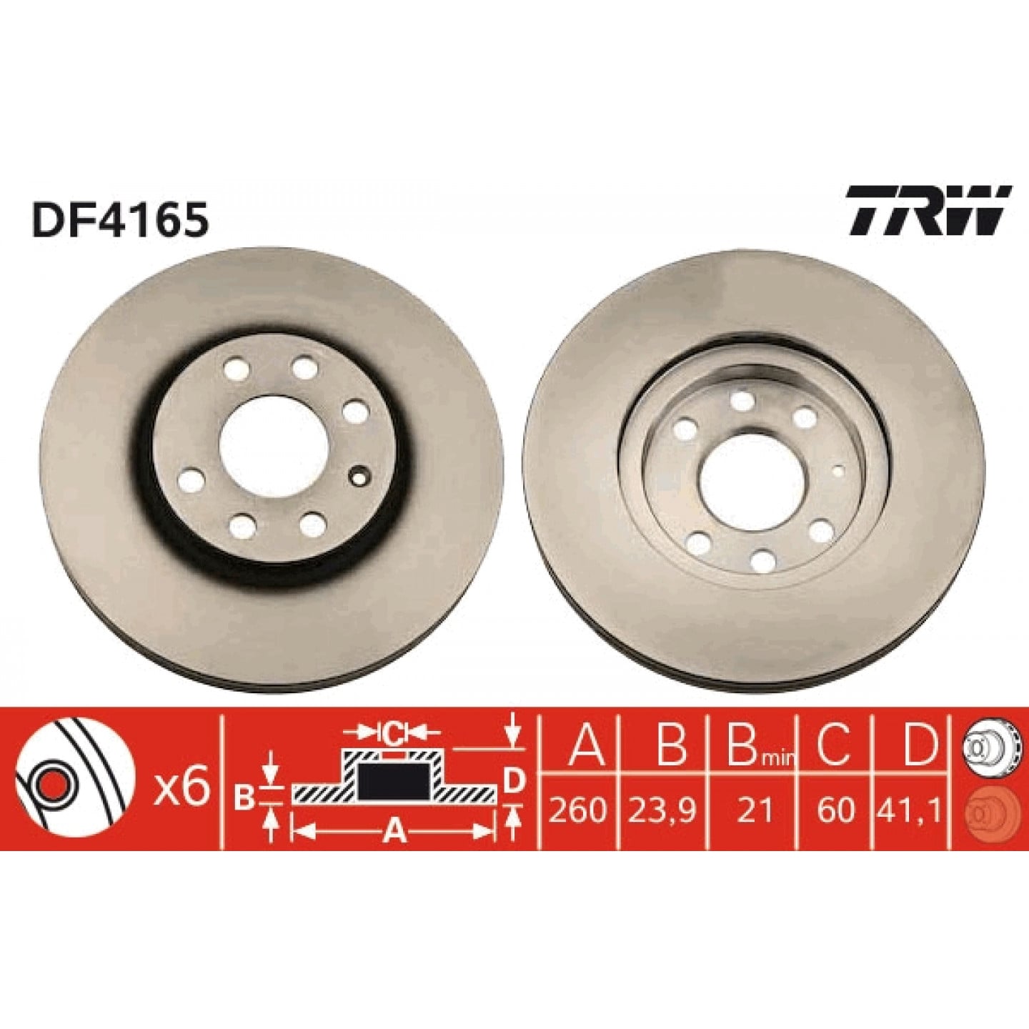 Bremsscheibe TRW DF4165
