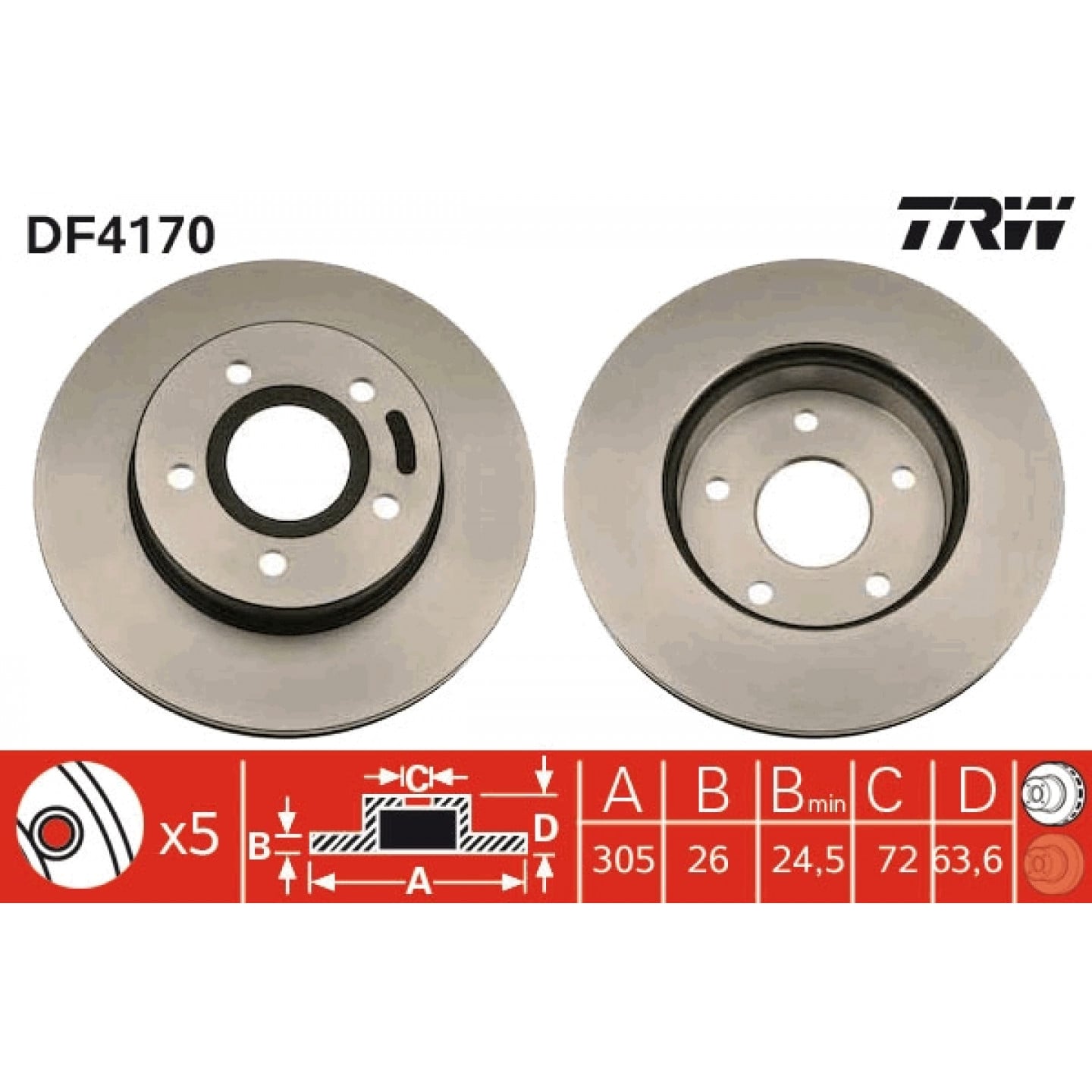 Bremsscheibe TRW DF4170