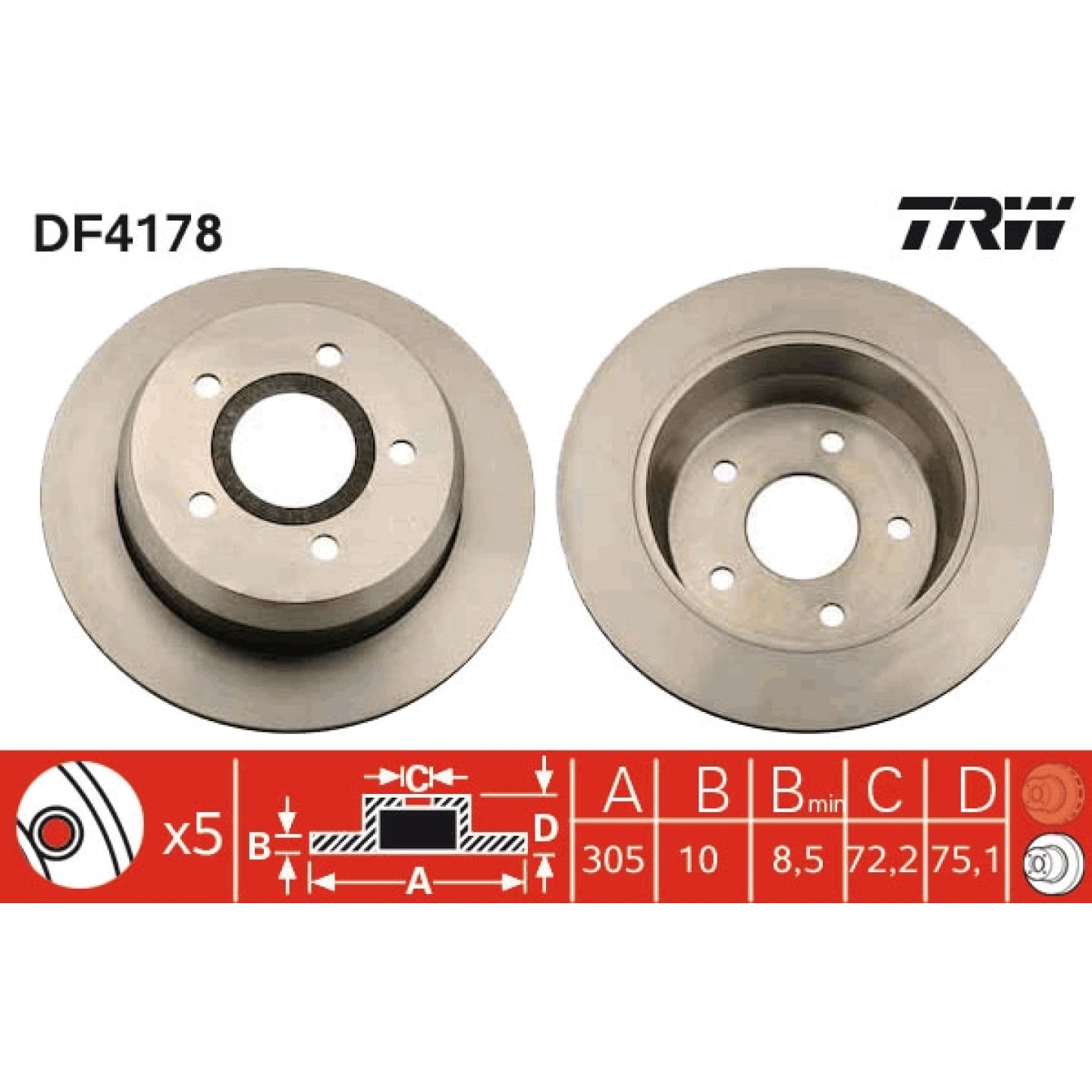 Remschijf TRW DF4178
