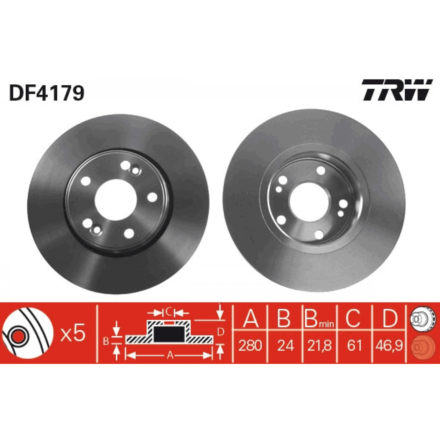 Bremseskive TRW DF4179
