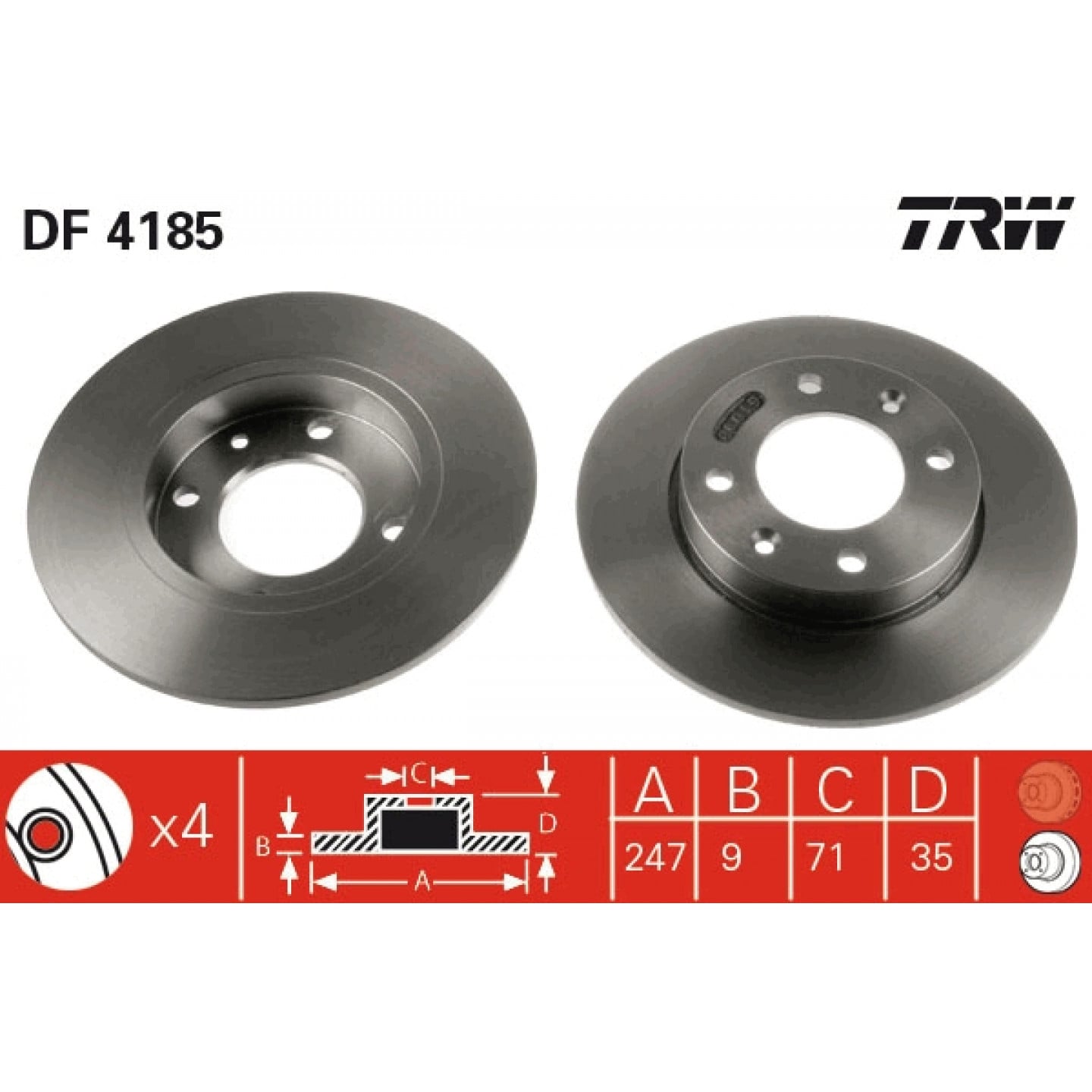 Remschijf TRW DF4185